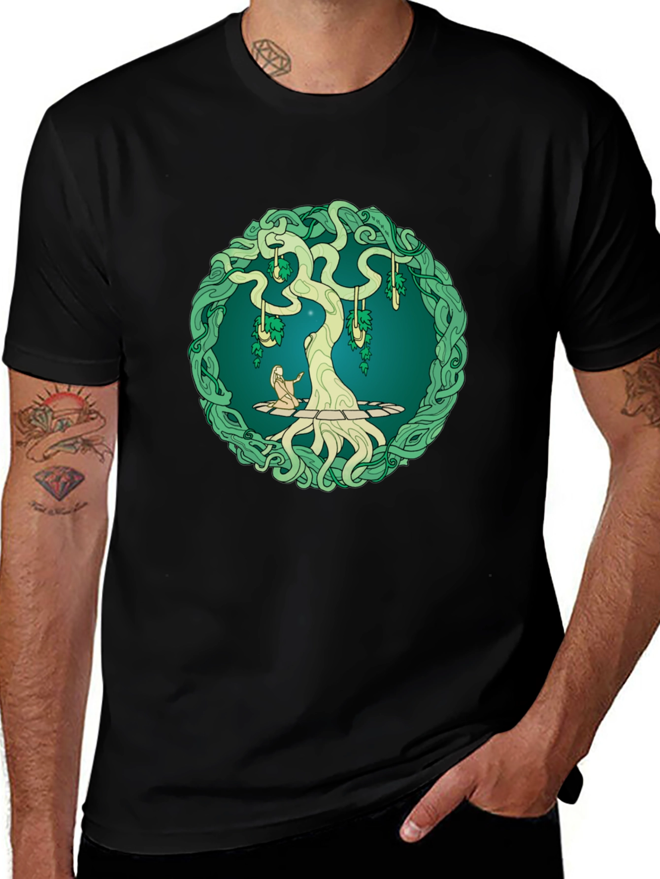 Yggdrasil Tree Graphic Black Tee