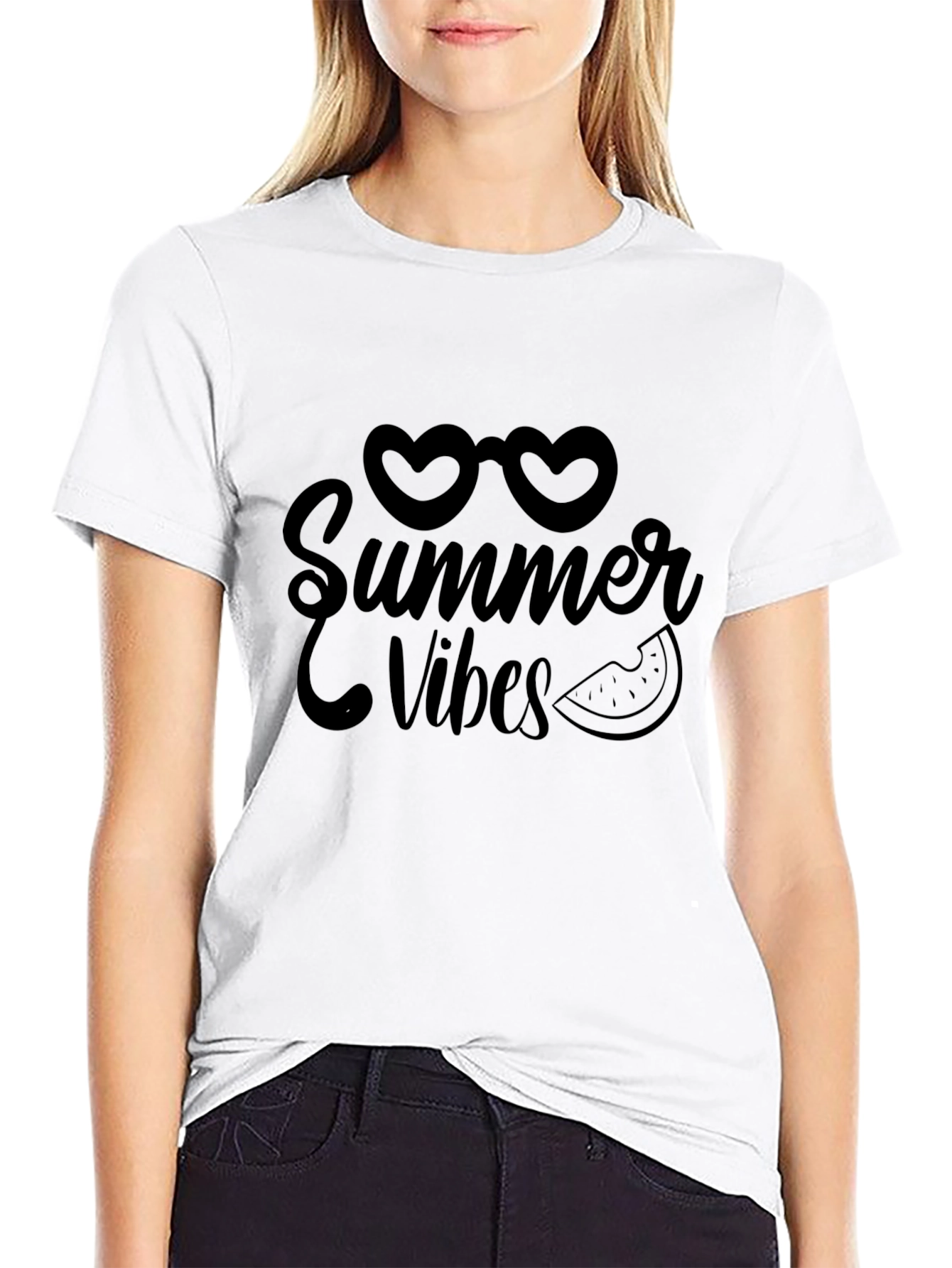 Summer Vibes Graphic Black Tee