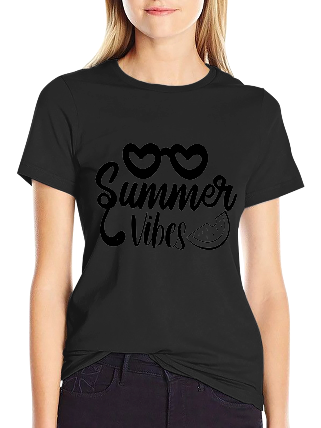 Summer Vibes Graphic Black Tee