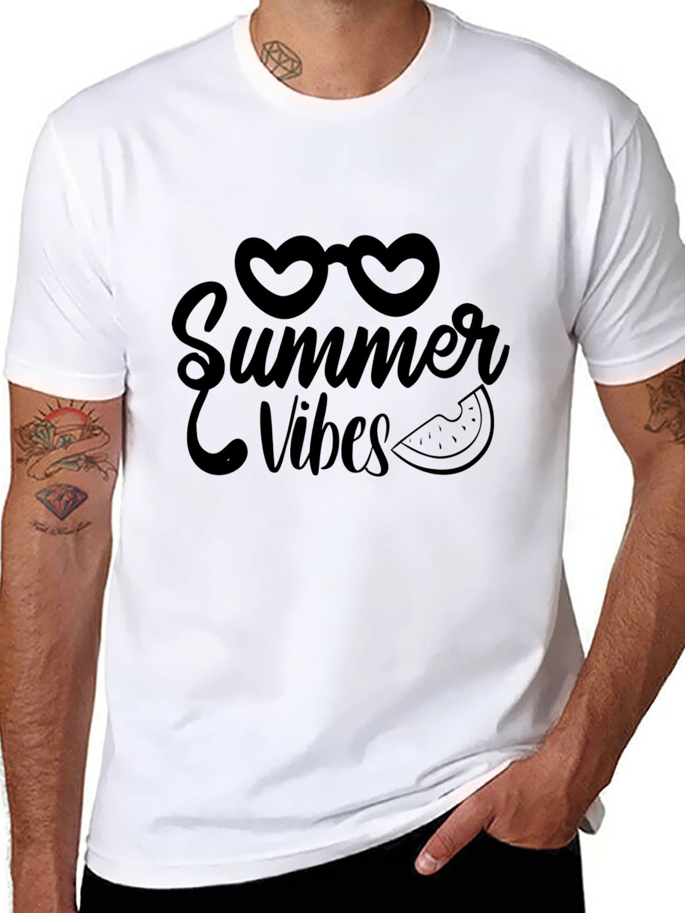 Summer Vibes Graphic Black Tee