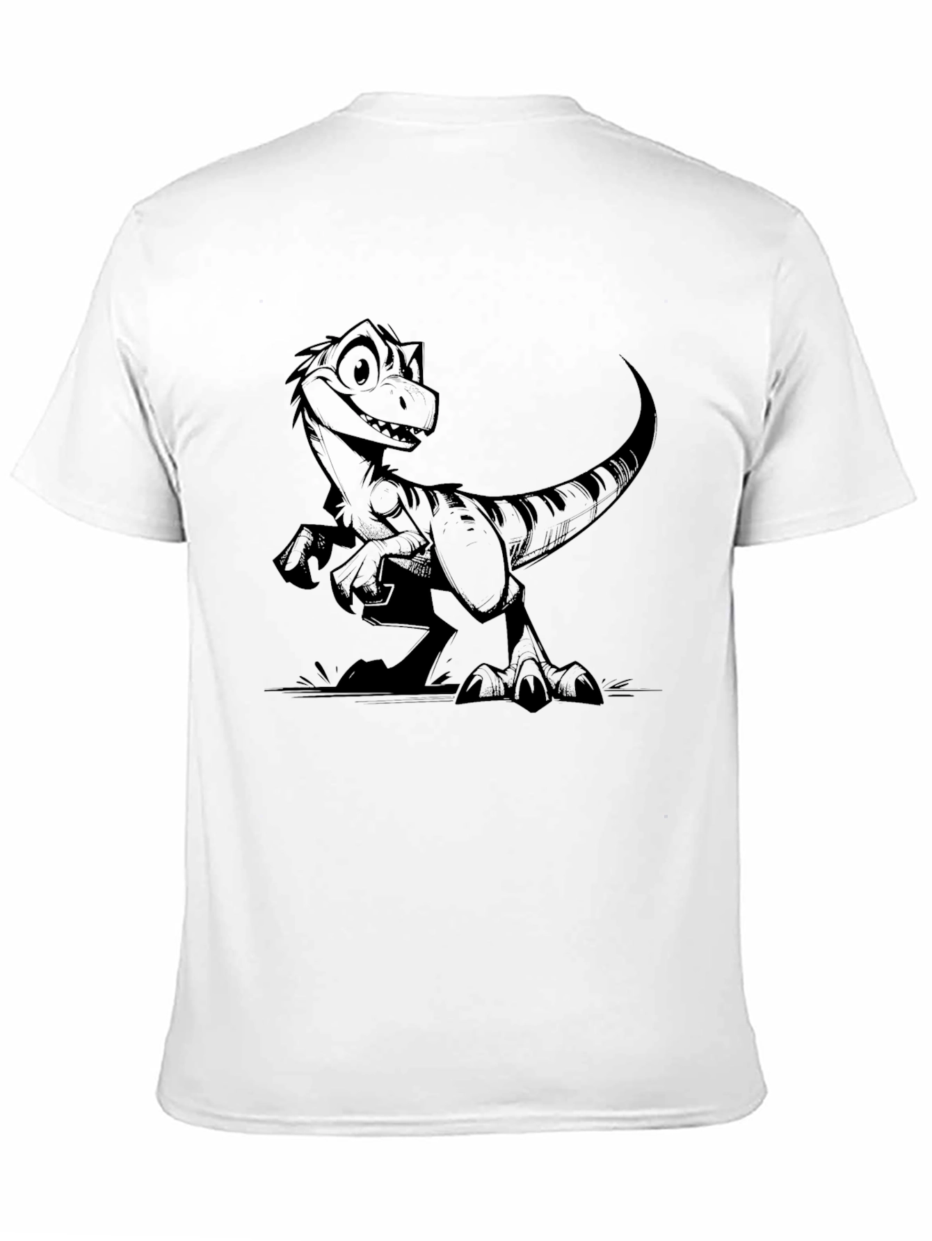 Dino Graphic Tee - Black Crew Neck