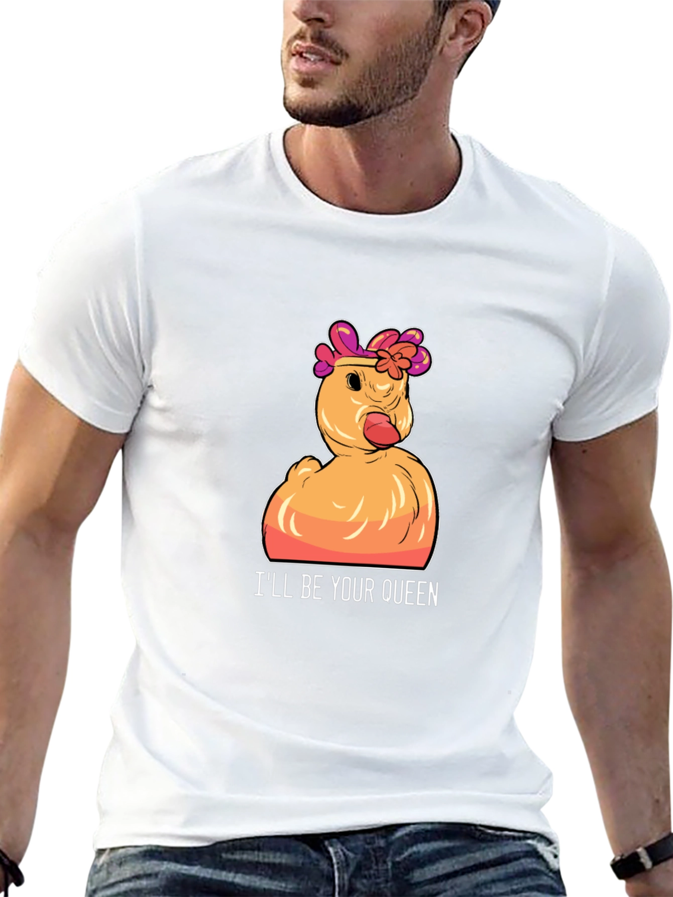 Queen Duck Graphic T-Shirt - Funny Novelty Tee