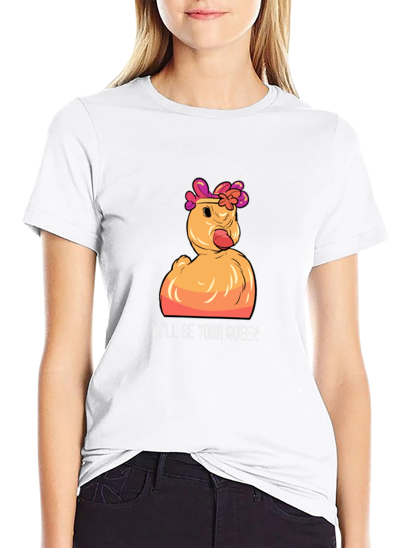Queen Duck Graphic T-Shirt - Funny Novelty Tee