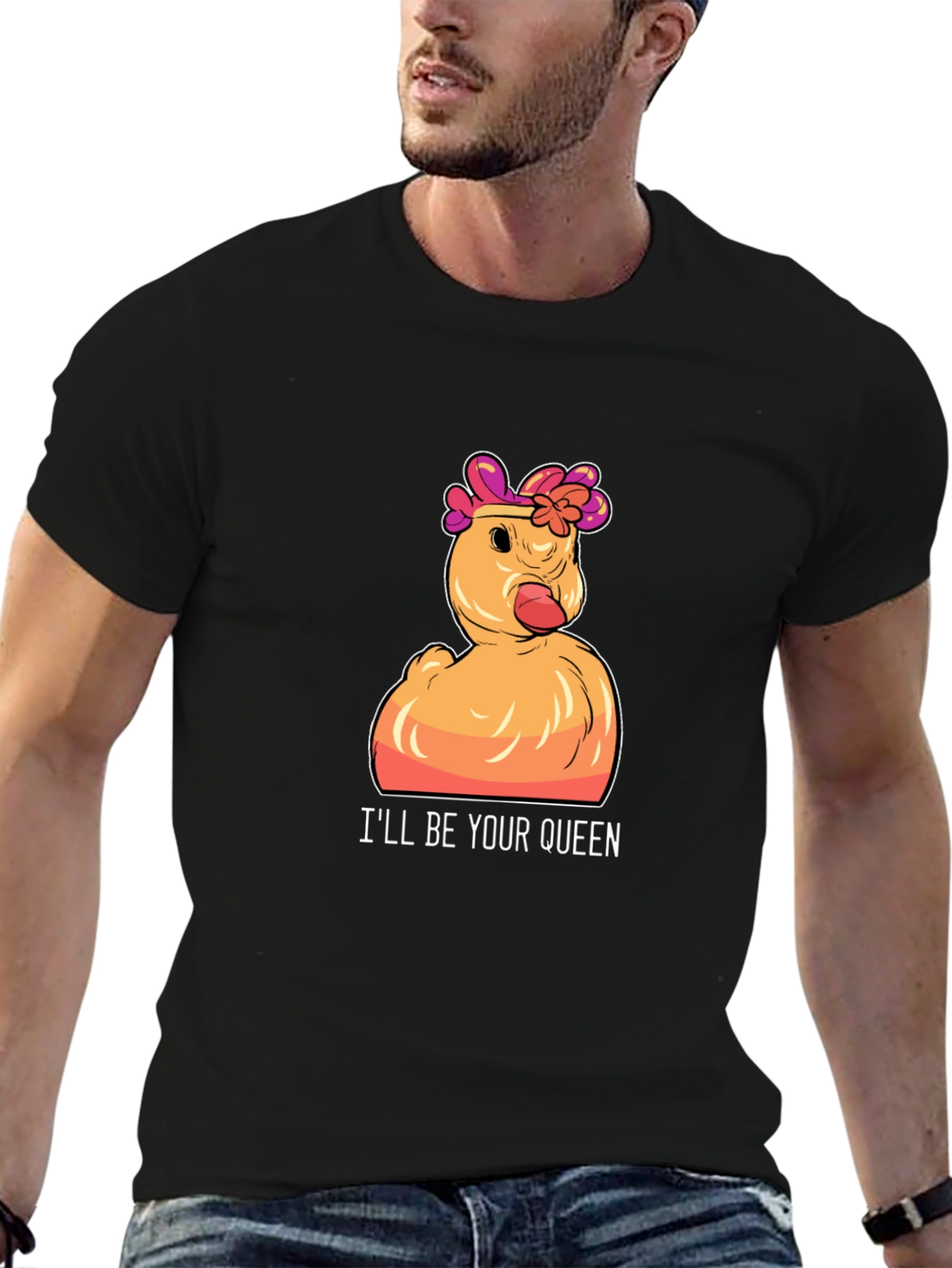 Queen Duck Graphic T-Shirt - Funny Novelty Tee