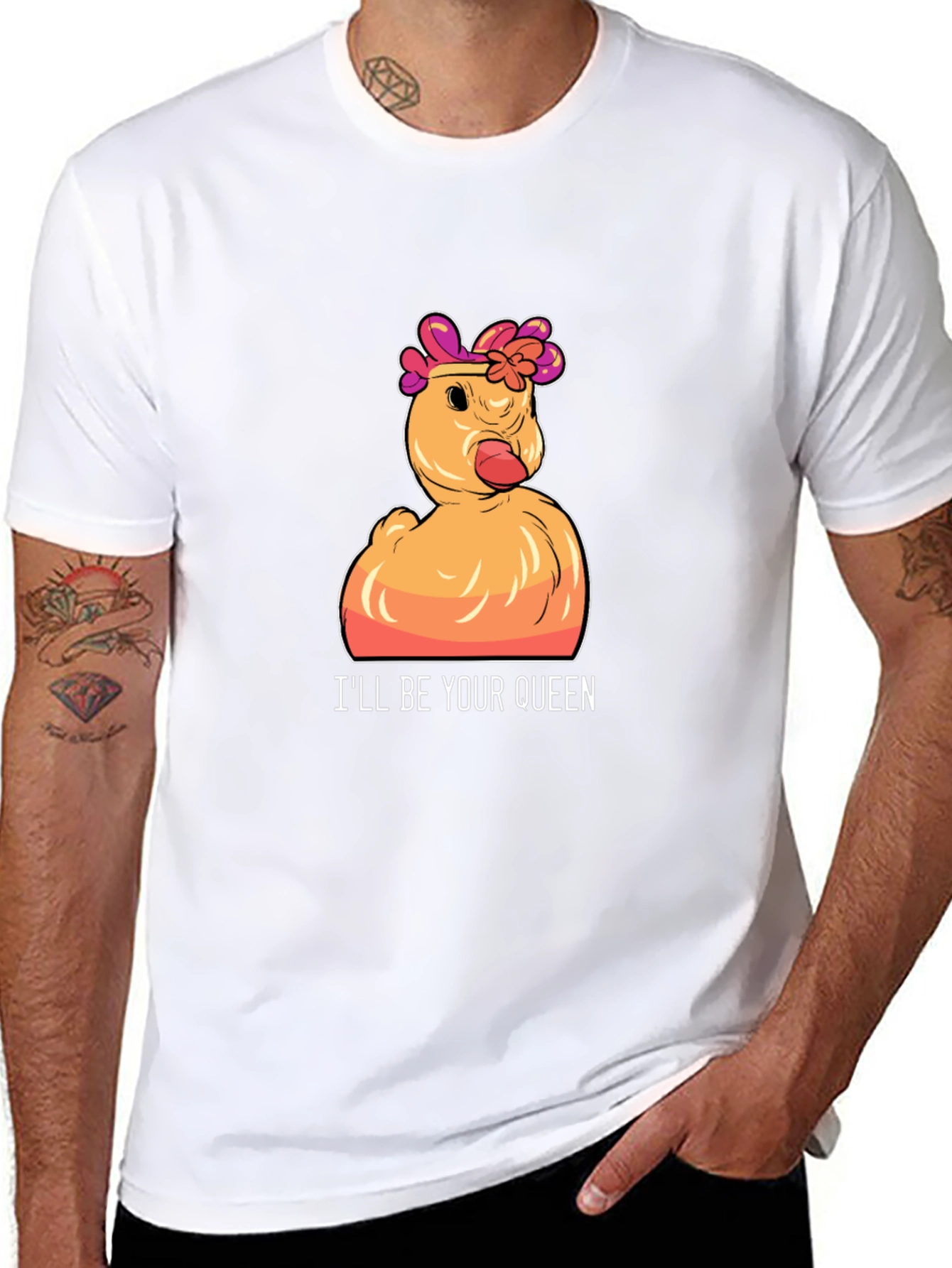 Queen Duck Graphic T-Shirt - Funny Novelty Tee