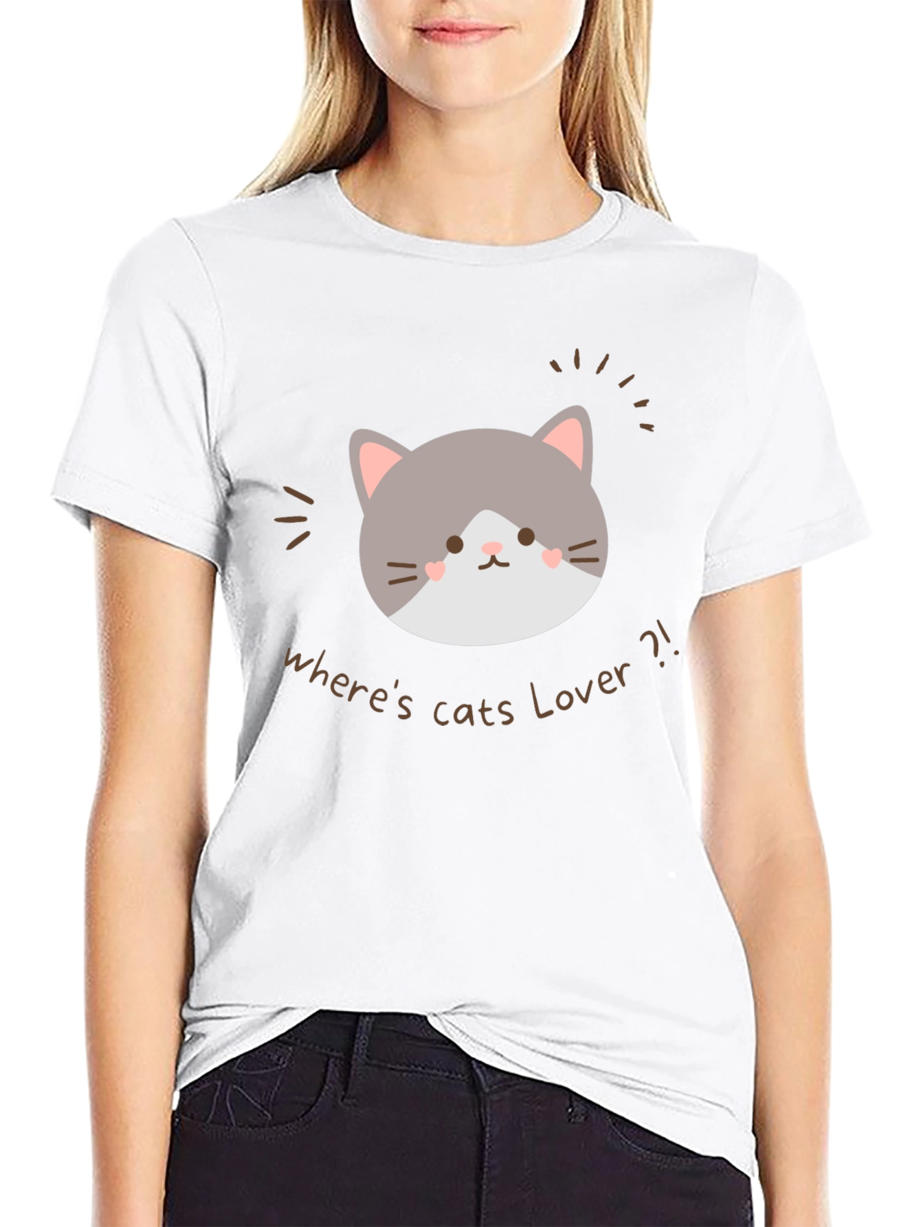 Cute Cat Lover Graphic T-Shirt - Wheres Cats Lover?!