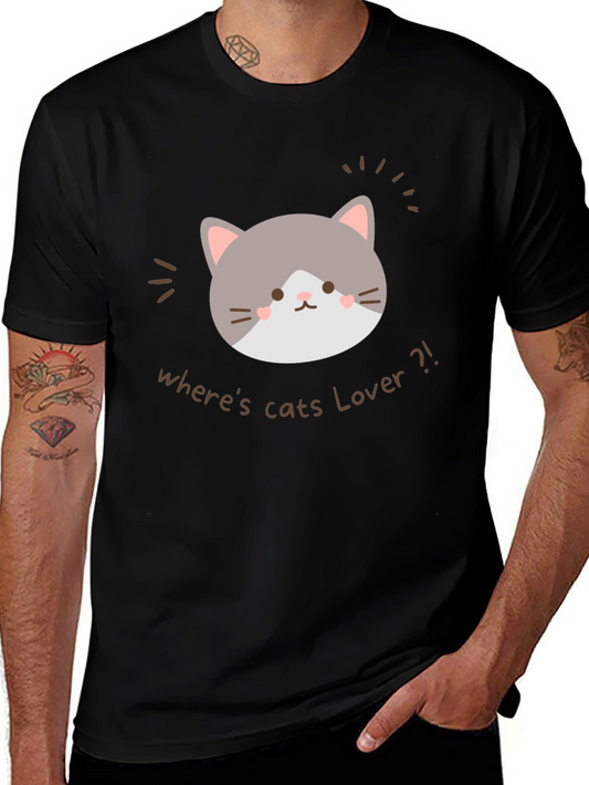 Cute Cat Lover Graphic T-Shirt - Wheres Cats Lover?!
