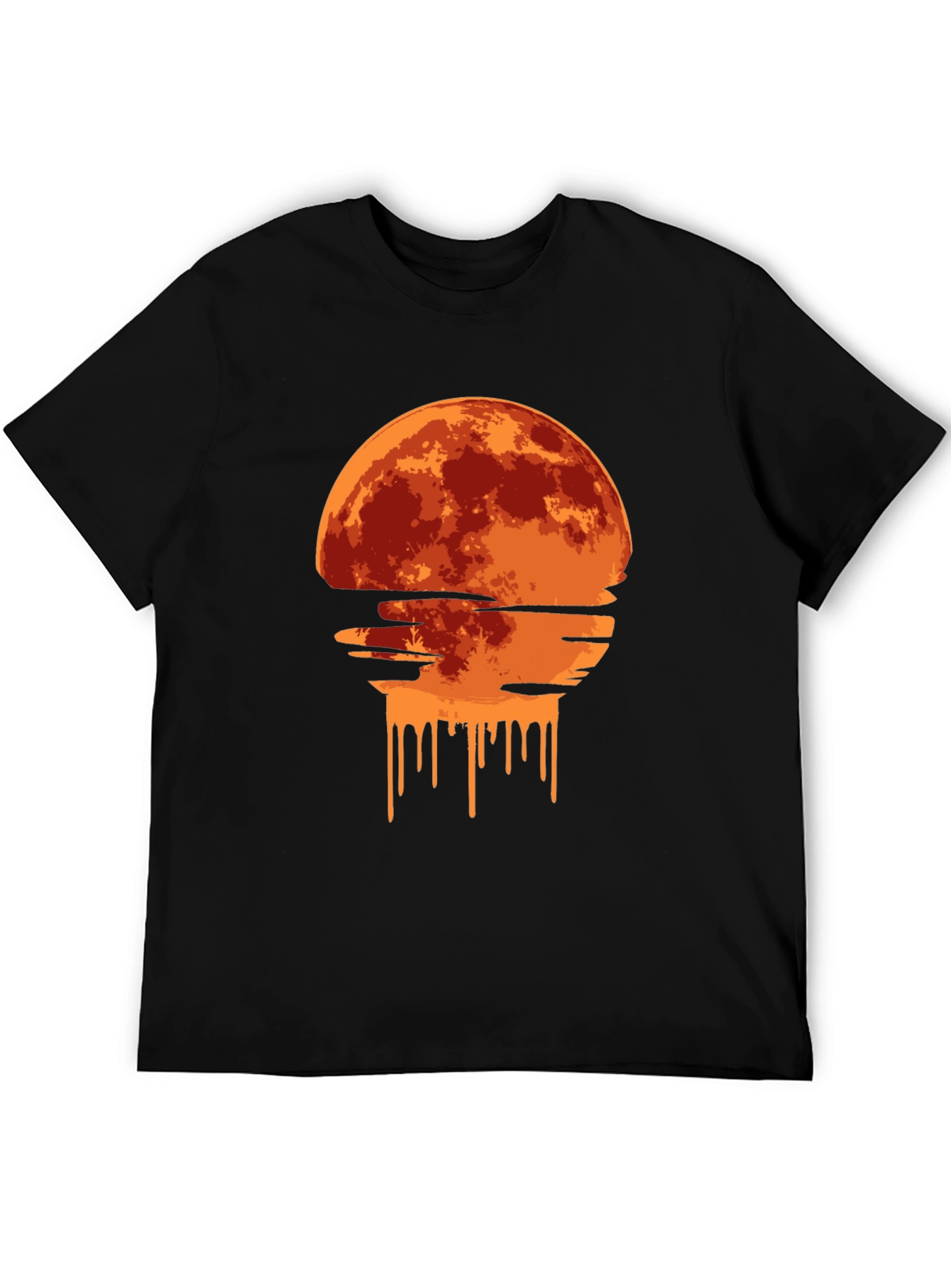 Melting Moon Graphic Tee - Modern Art T-Shirt