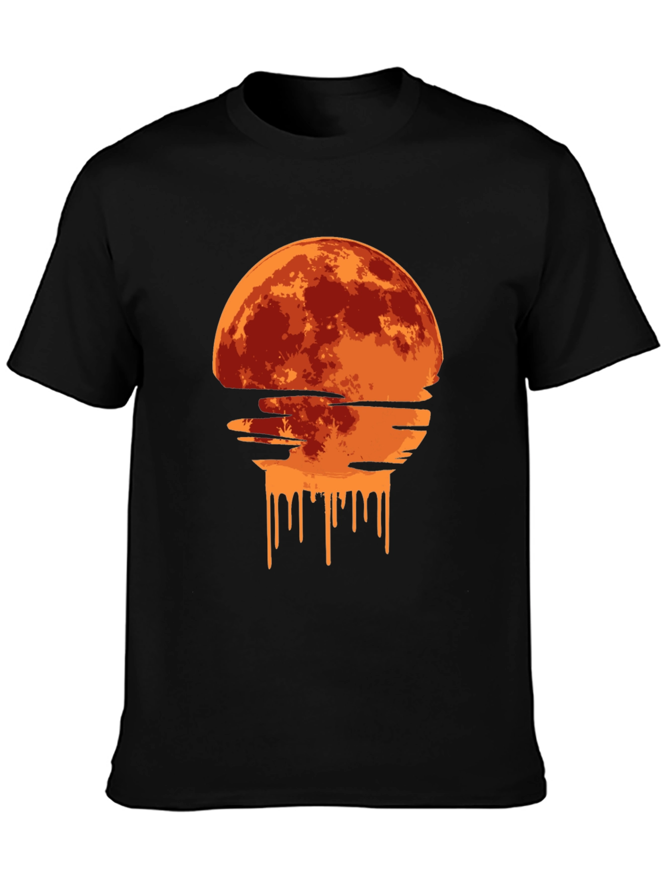 Melting Moon Graphic Tee - Modern Art T-Shirt