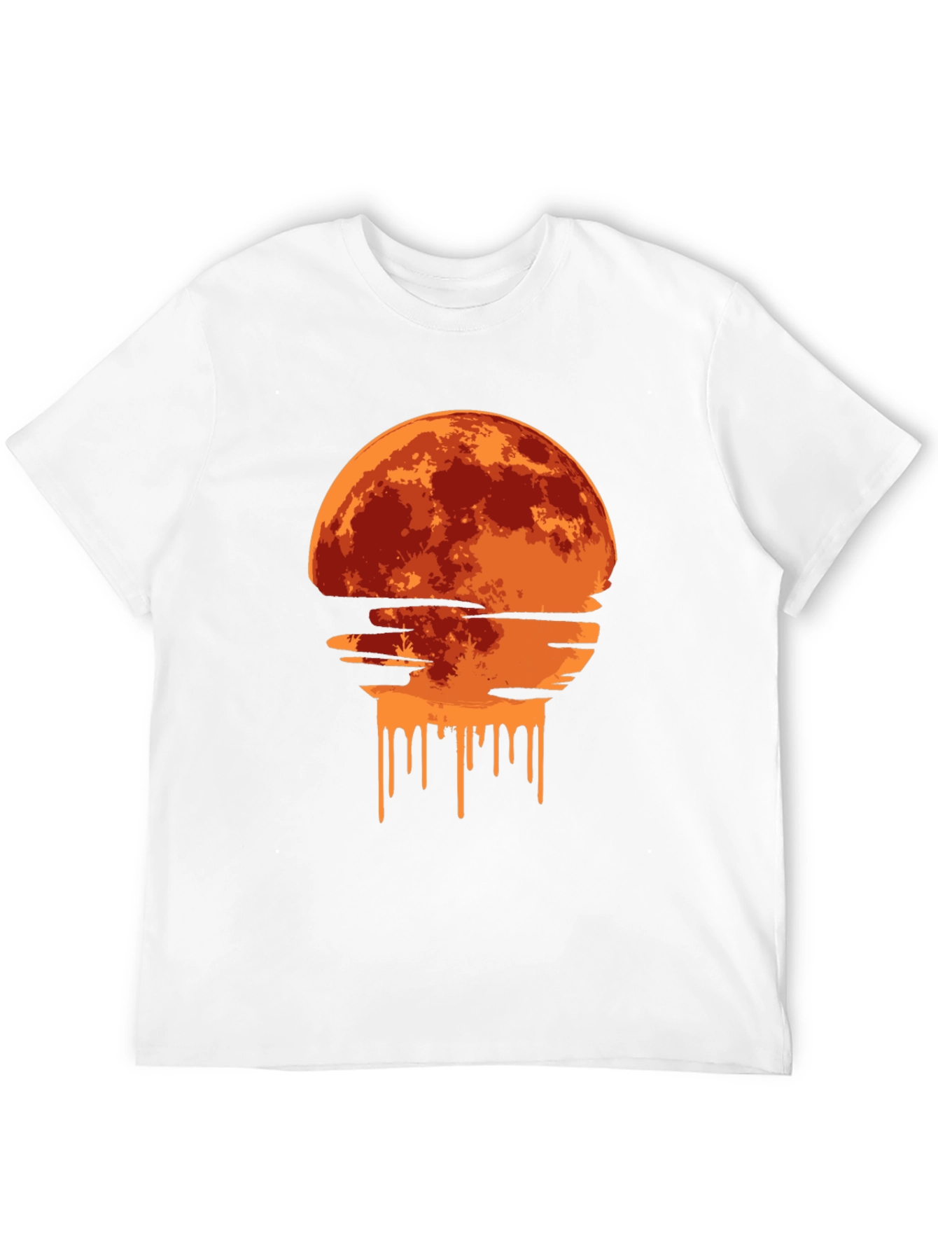 Melting Moon Graphic Tee - Modern Art T-Shirt