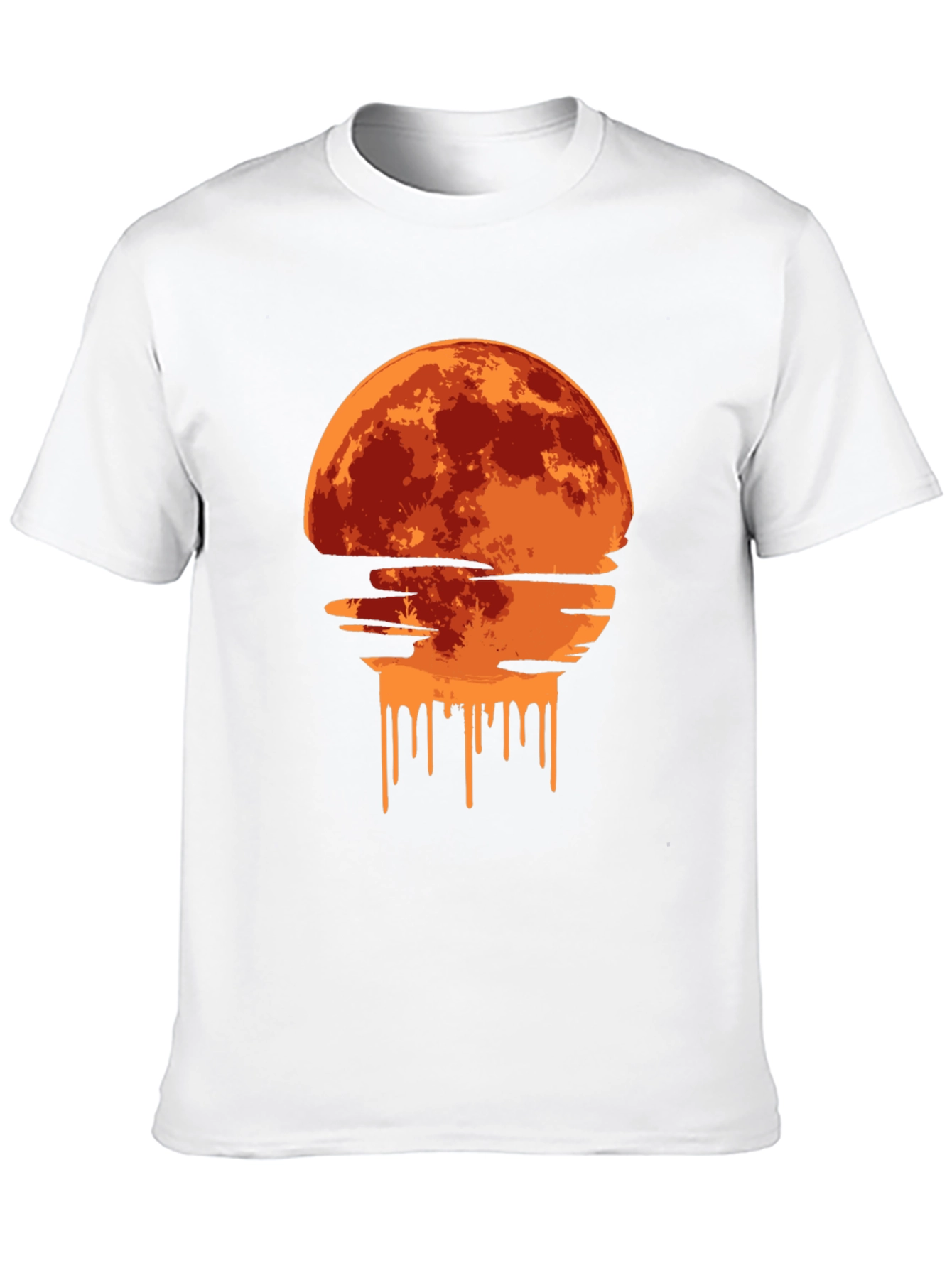 Melting Moon Graphic Tee - Modern Art T-Shirt