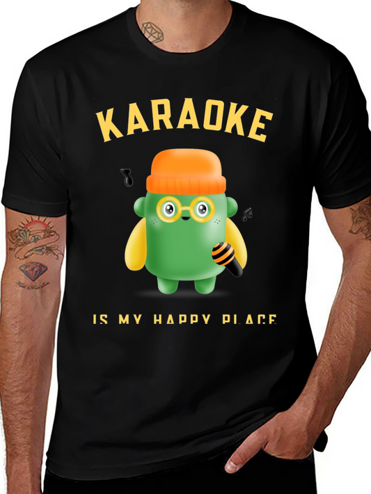 Karaoke My Happy Place T-Shirt Fun Graphic Tee