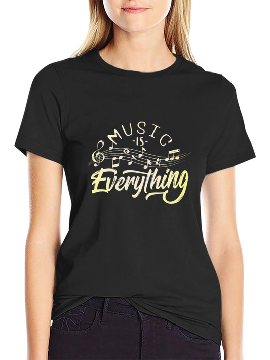 Music is Everything Black Graphic T-Shirt