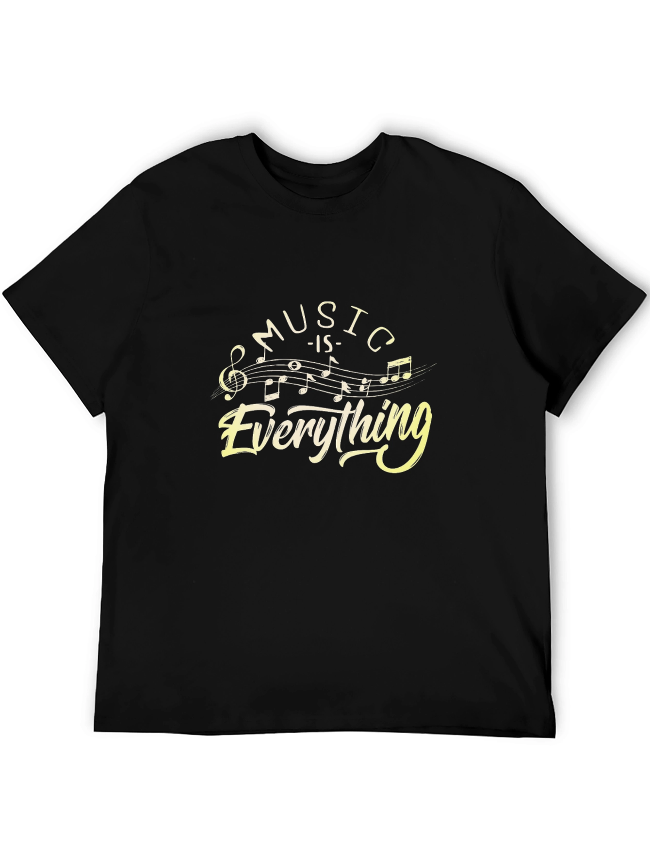Music is Everything Black Graphic T-Shirt