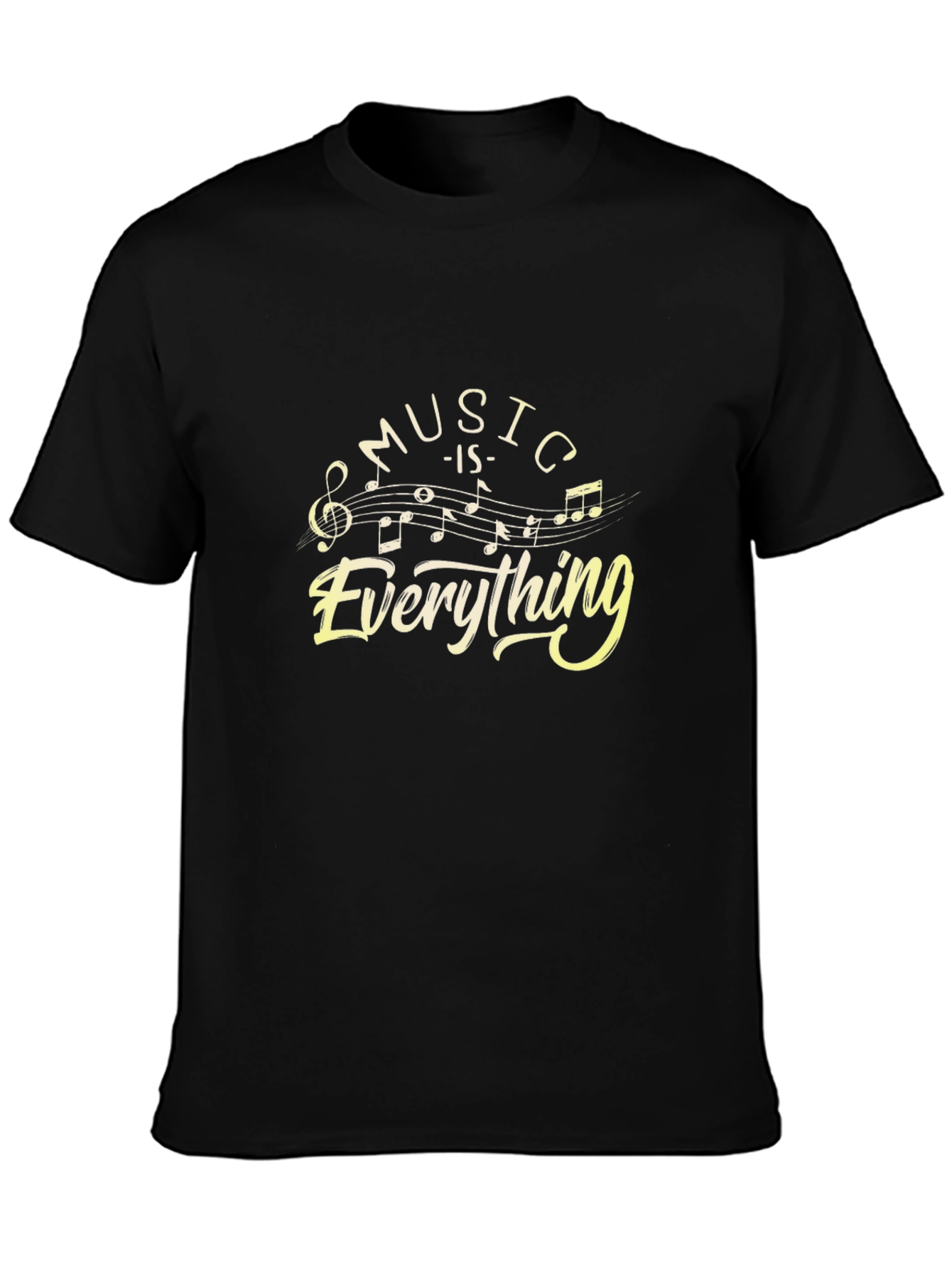 Music is Everything Black Graphic T-Shirt