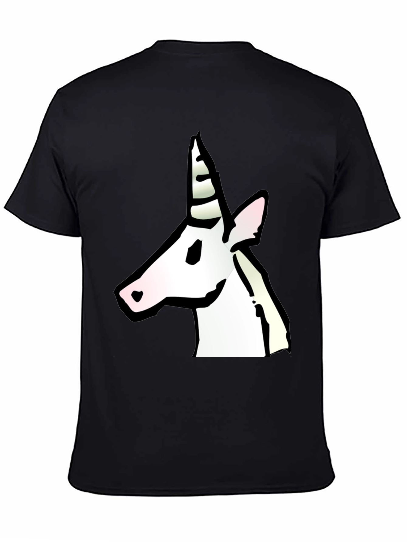 Unicorn Graphic Print Black T-Shirt