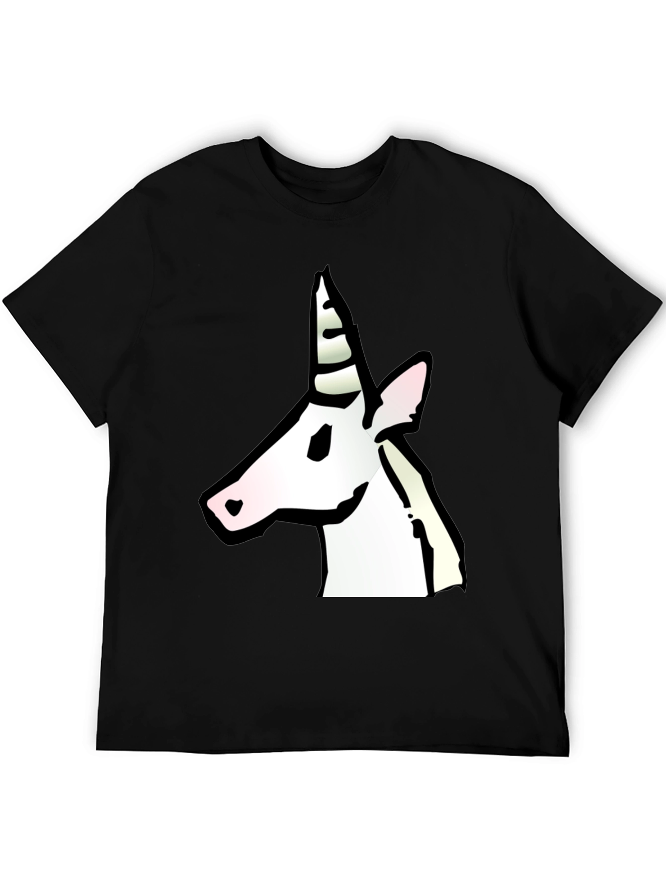 Unicorn Graphic Print Black T-Shirt