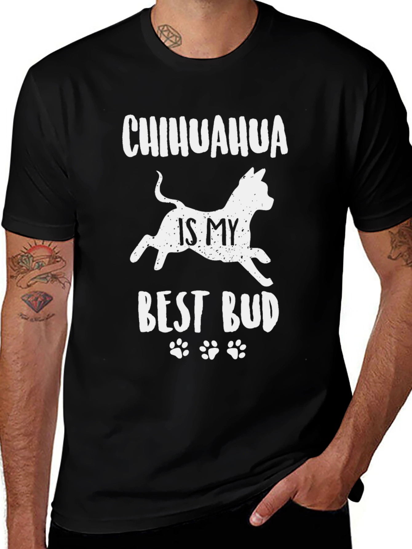 Chihuahua Best Bud Black Graphic Tee