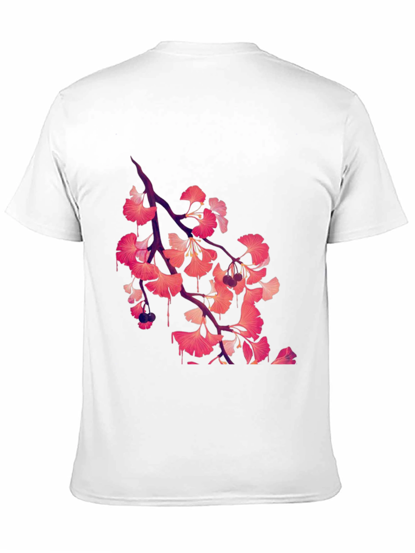 Gingko Leaf Graphic Black Tee