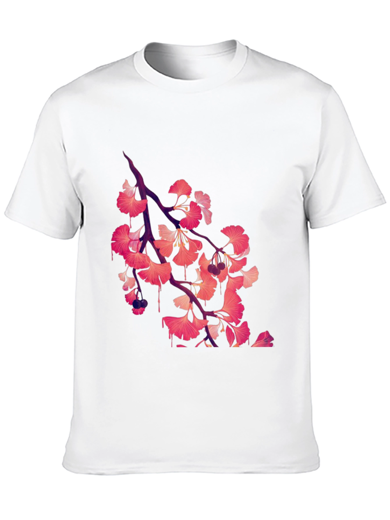 Gingko Leaf Graphic Black Tee