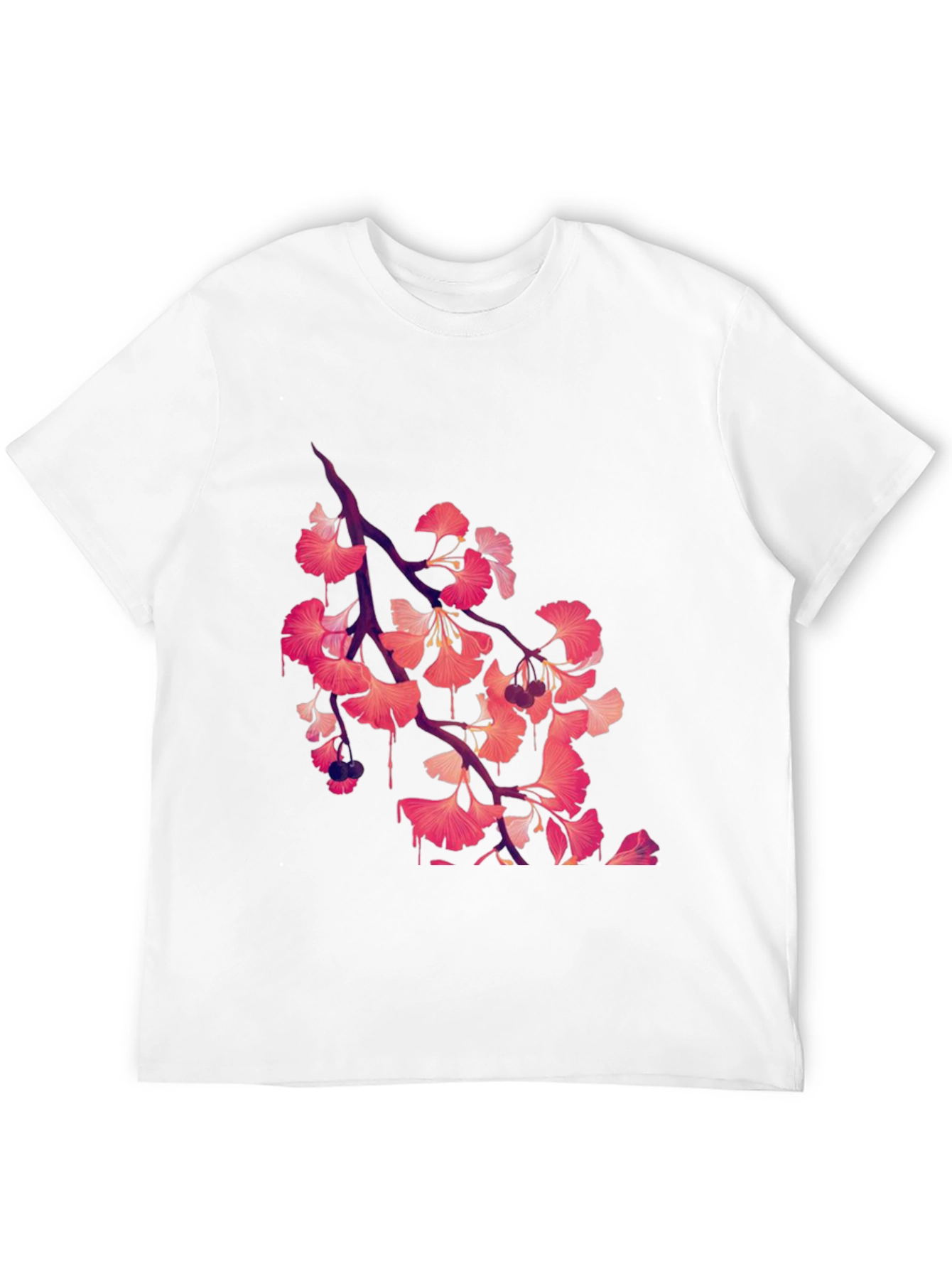 Gingko Leaf Graphic Black Tee