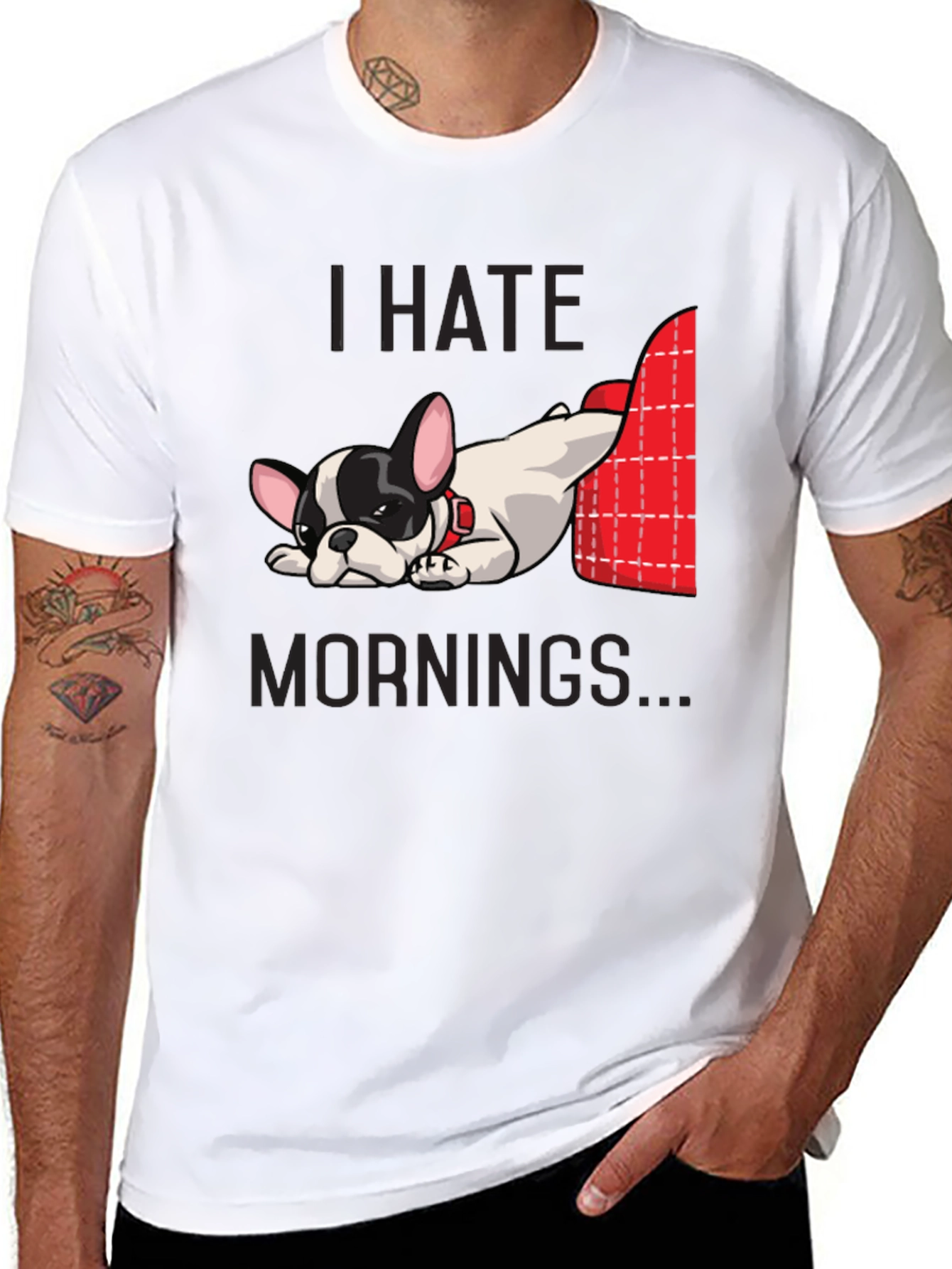 I Hate Mornings Dog Graphic Tee