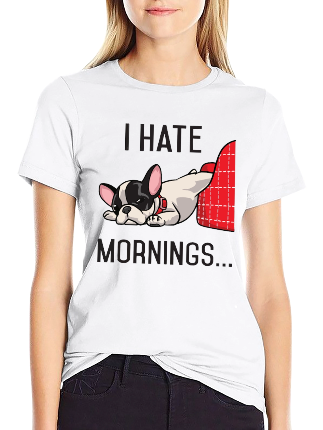 I Hate Mornings Dog Graphic Tee