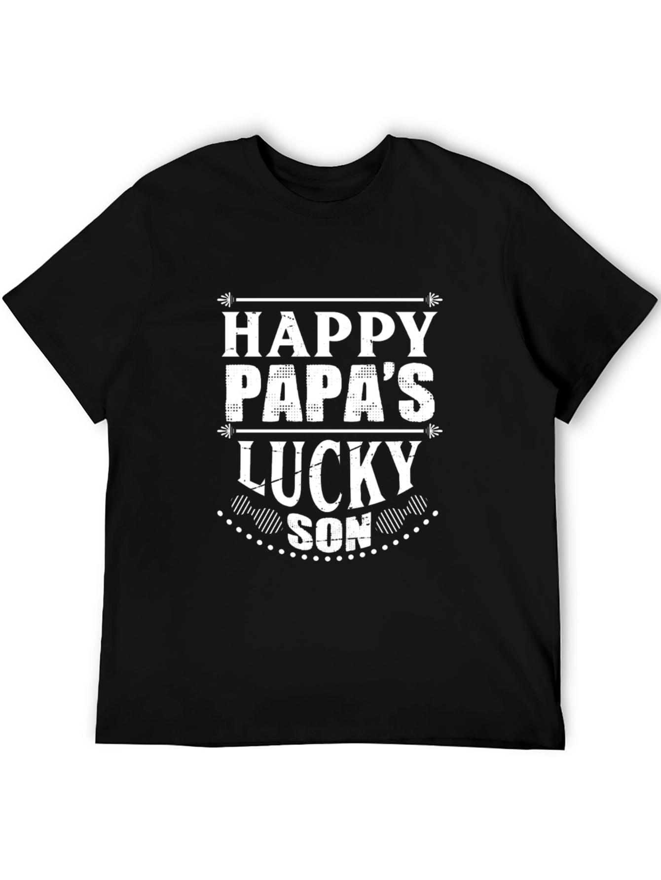 Happy Papas Lucky Son Black T-Shirt