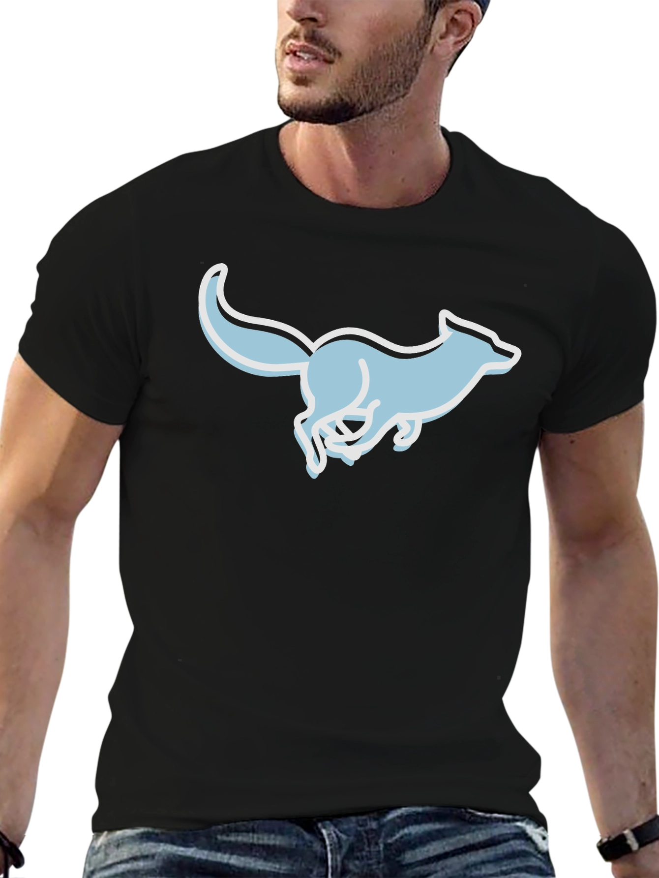 Running Fox Graphic Tee - Black Unisex Shirt