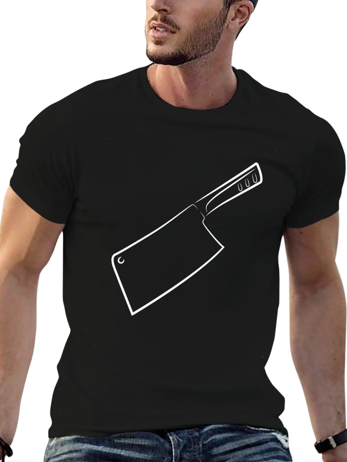 Butcher Knife Graphic T-Shirt - Black