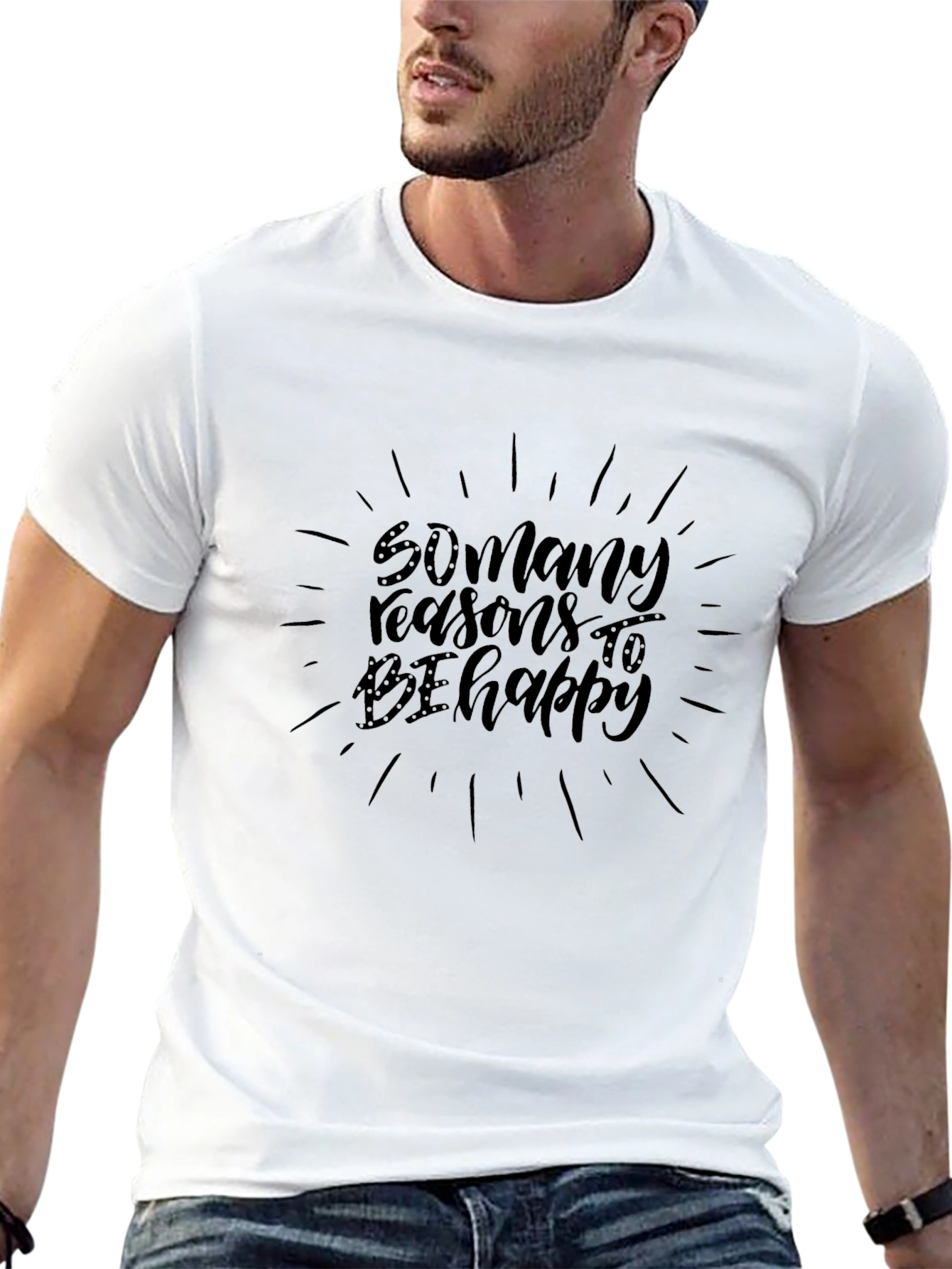 Reasons to be Happy Black Graphic Tee