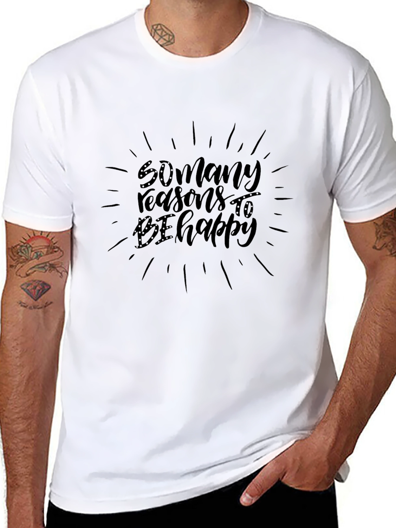 Reasons to be Happy Black Graphic Tee