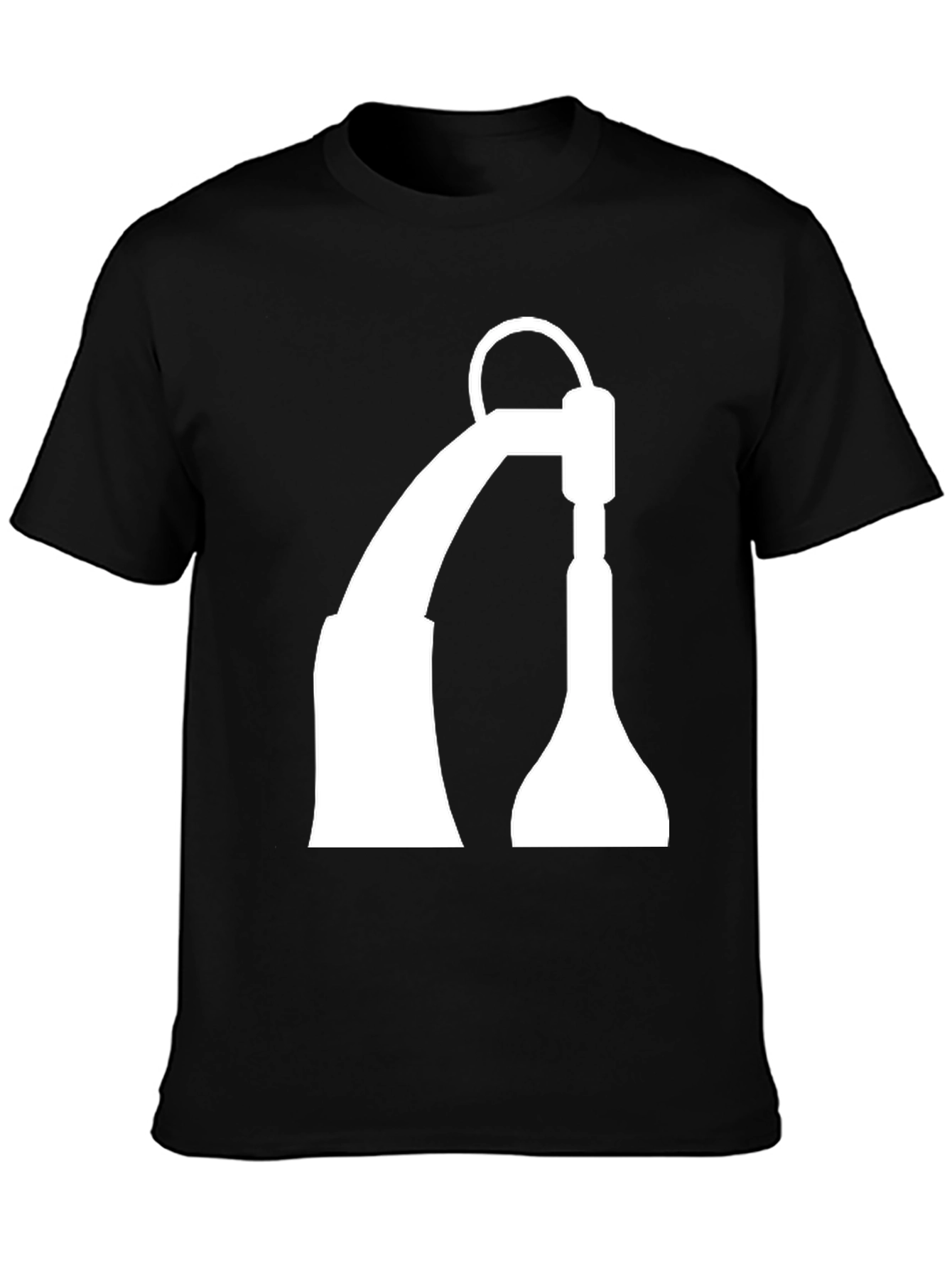 Black T-Shirt with White Industrial Crane Design