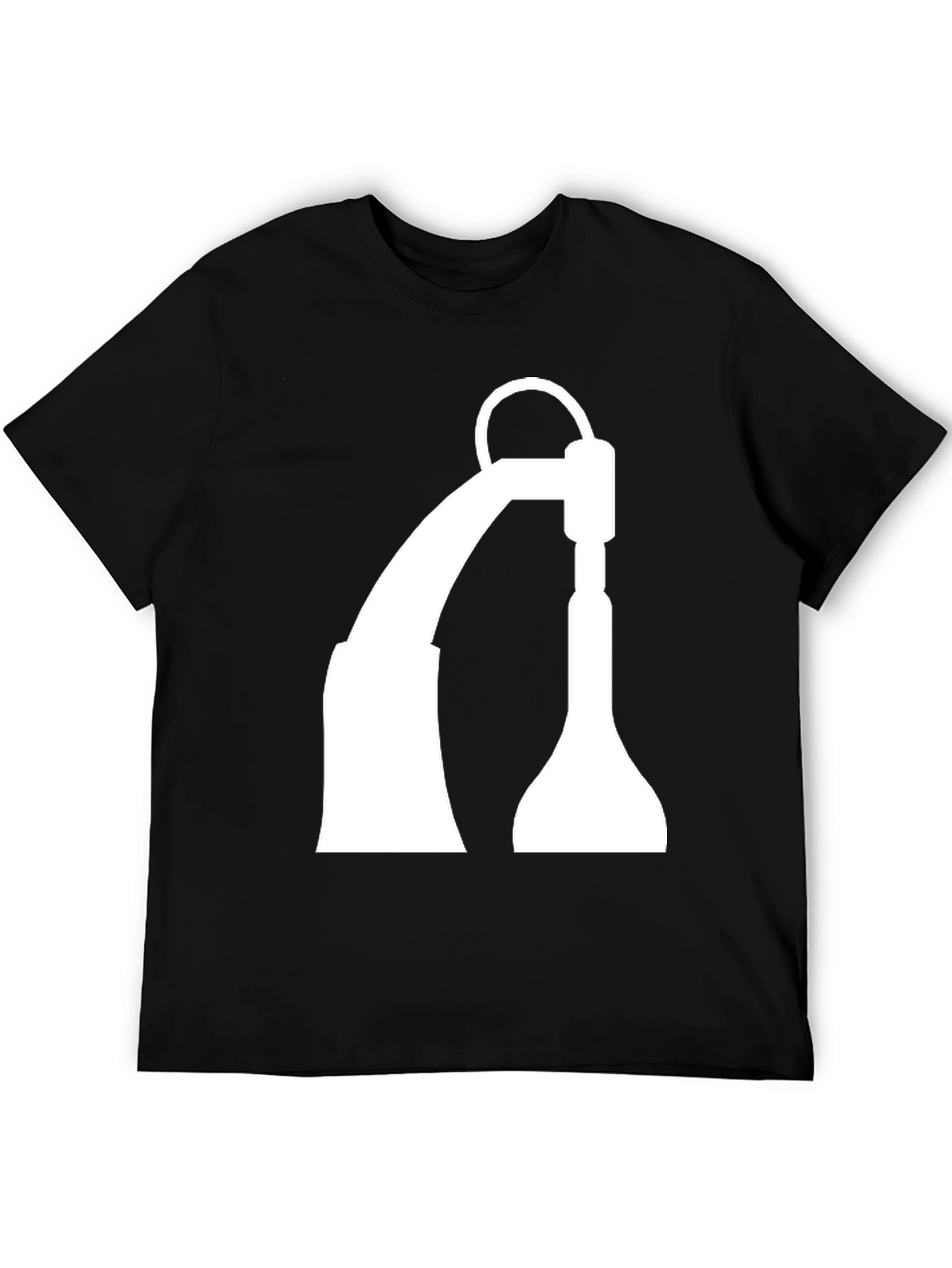 Black T-Shirt with White Industrial Crane Design