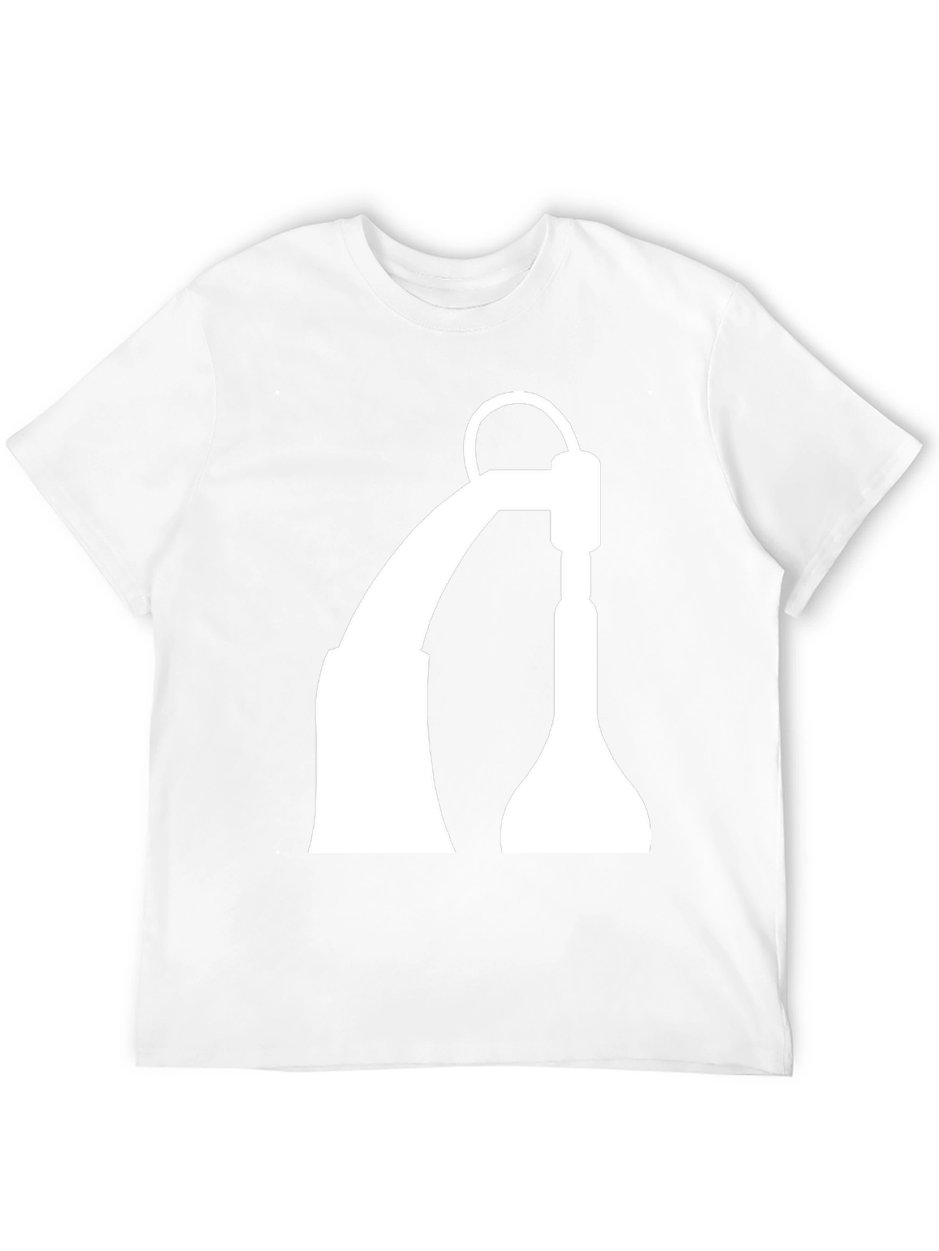 Black T-Shirt with White Industrial Crane Design