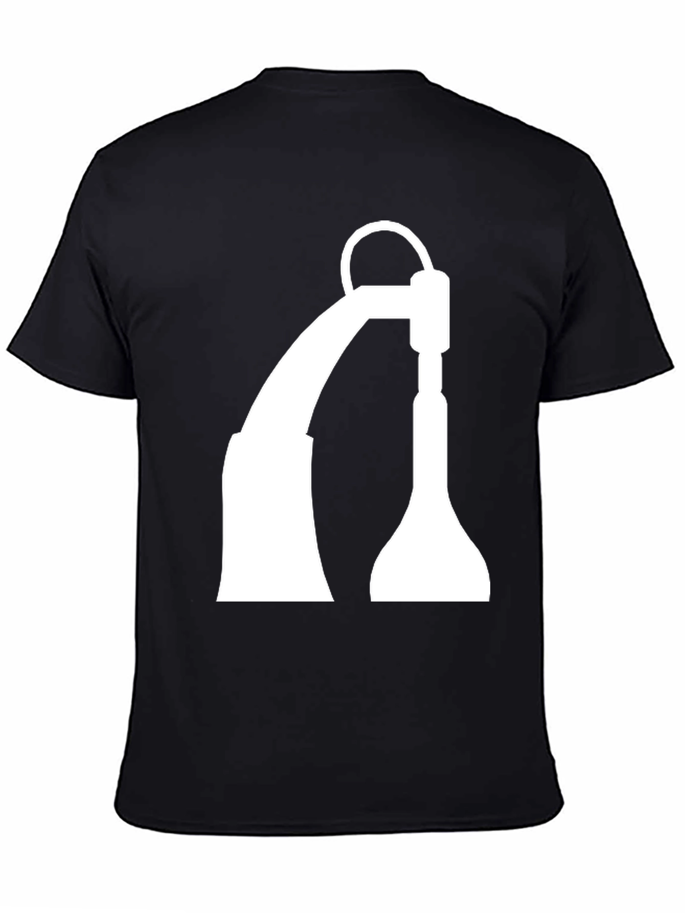 Black T-Shirt with White Industrial Crane Design
