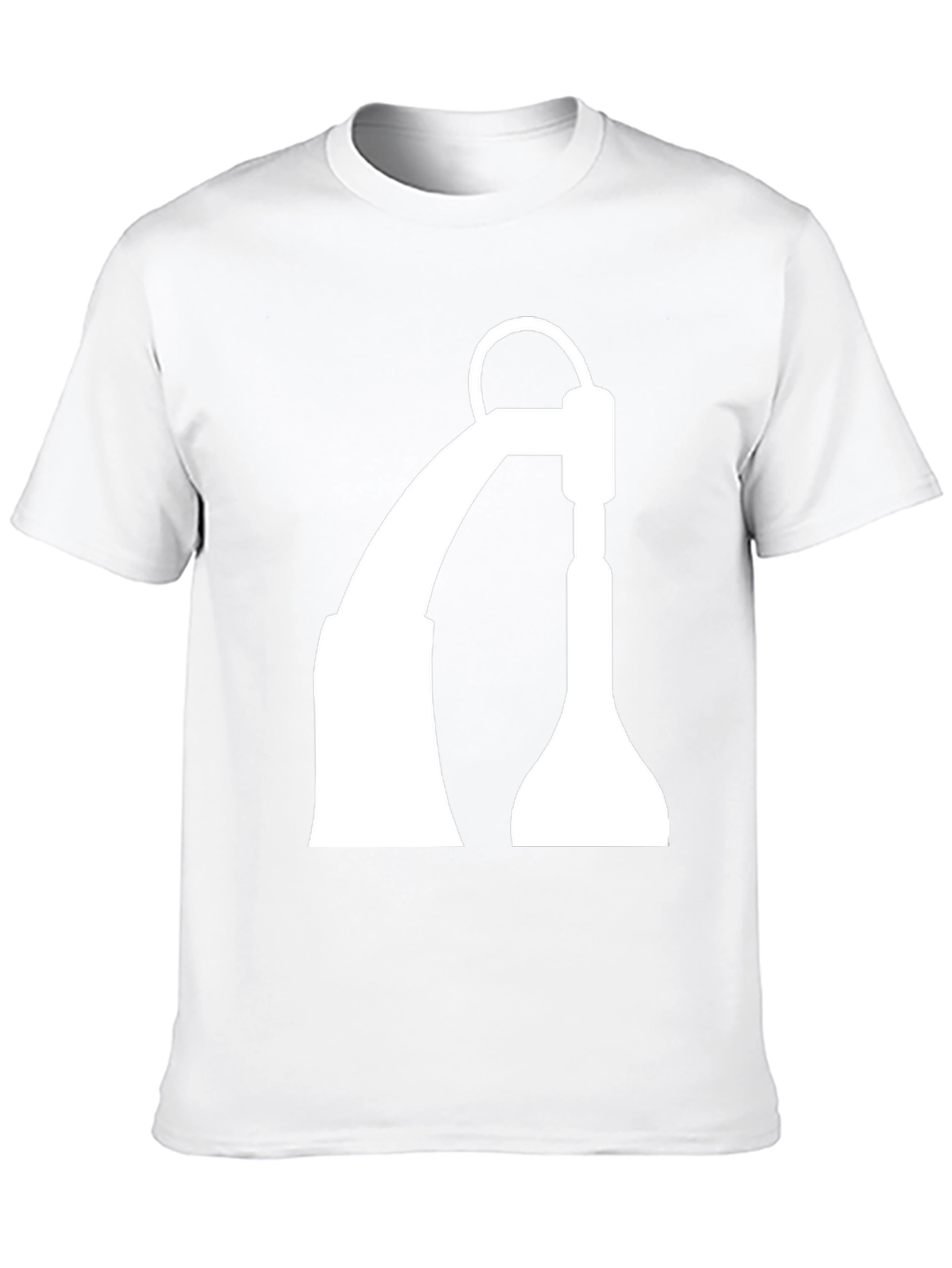 Black T-Shirt with White Industrial Crane Design