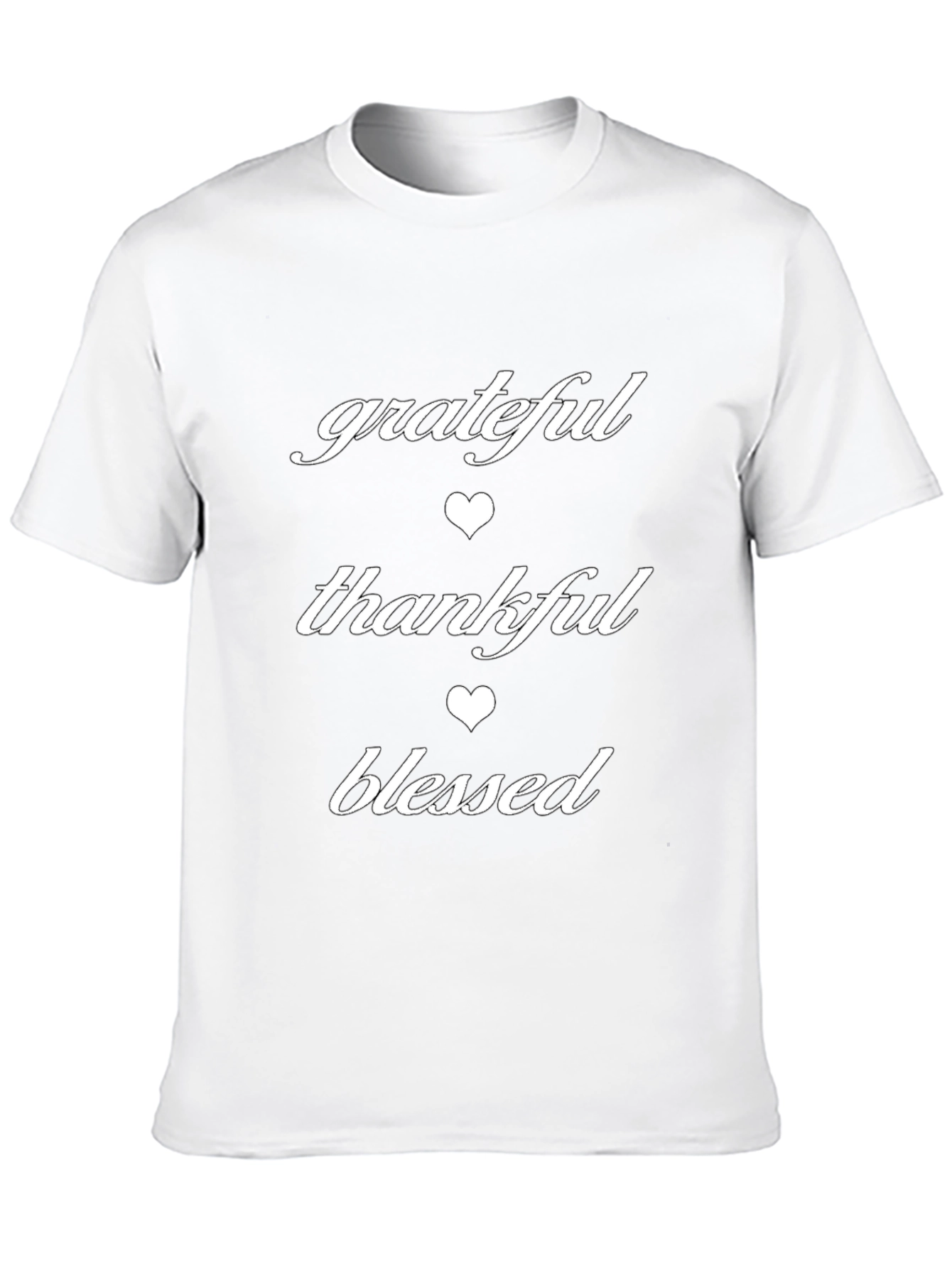 Grateful Thankful Blessed Graphic Tee - Black