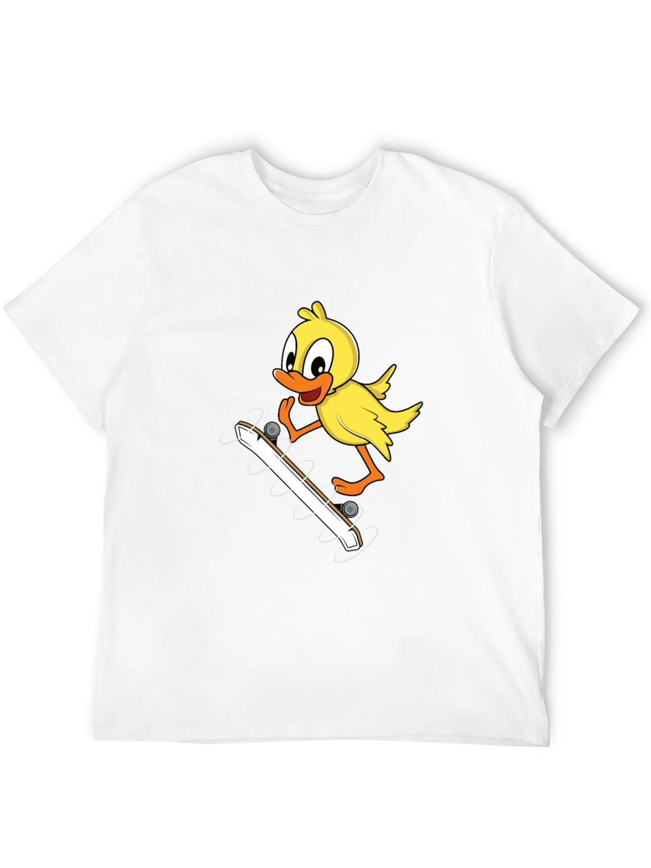 Duck Skateboarder Graphic Tee - Black Cotton Blend
