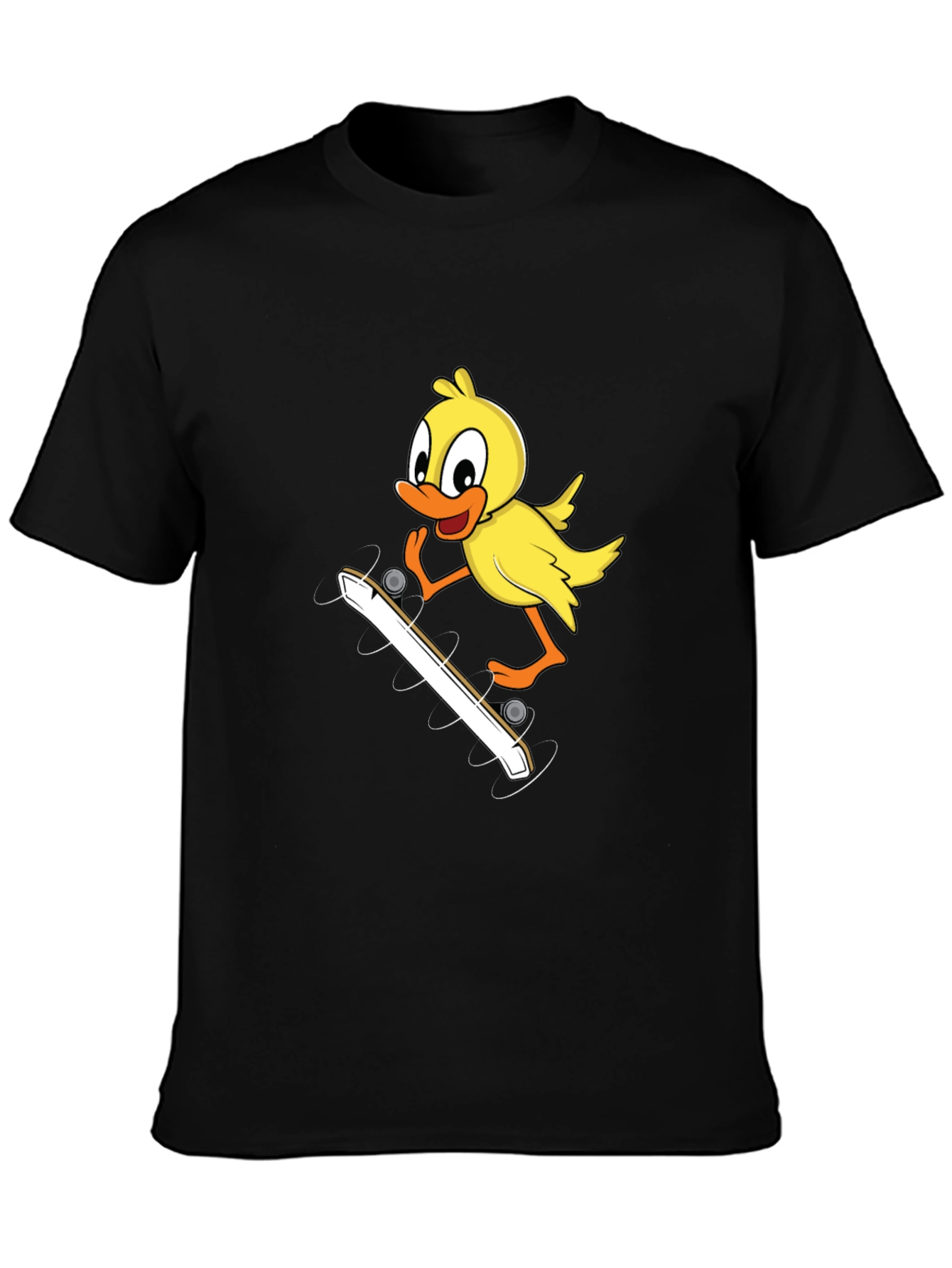 Duck Skateboarder Graphic Tee - Black Cotton Blend