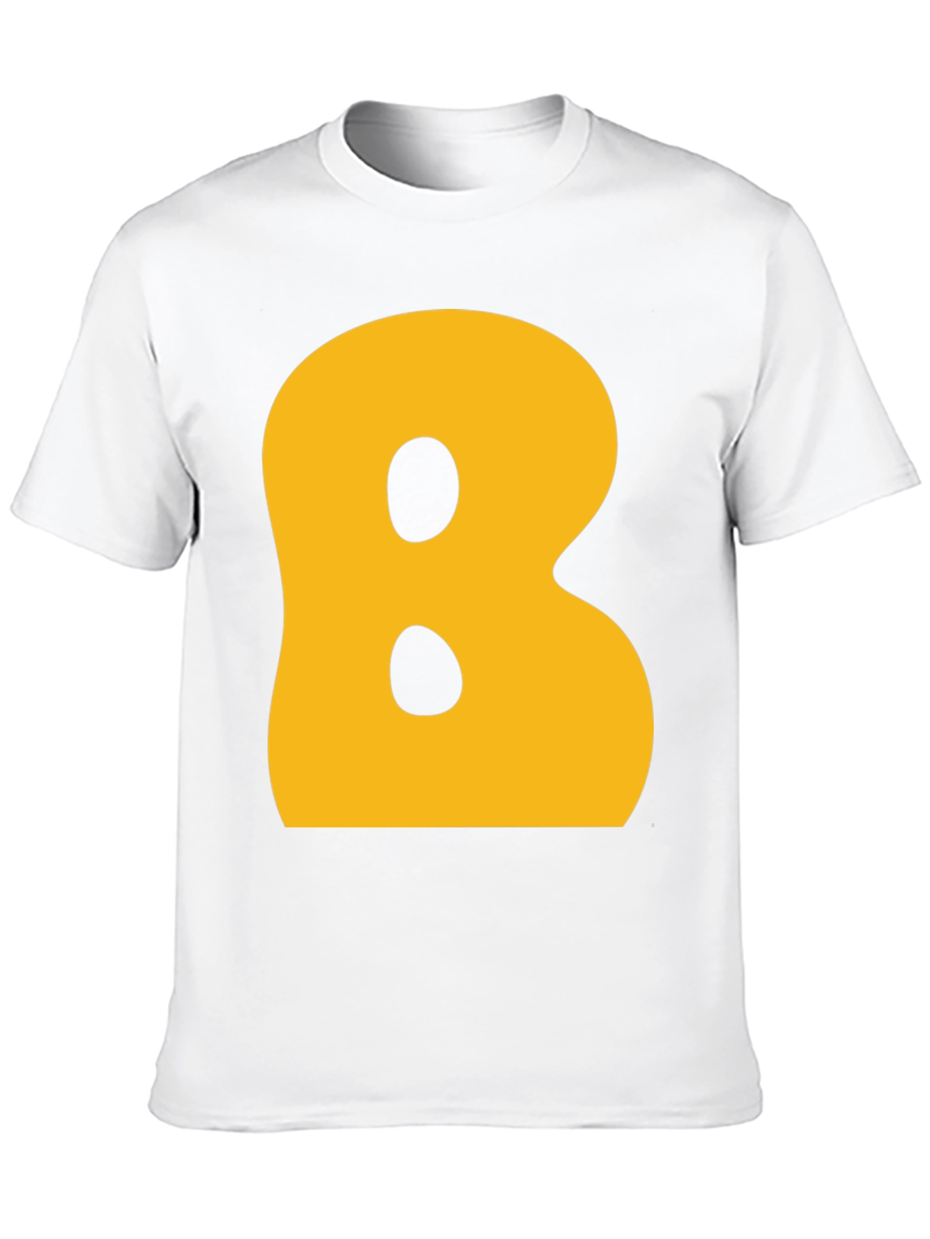 Letter B Graphic T-Shirt - Black Cotton Blend