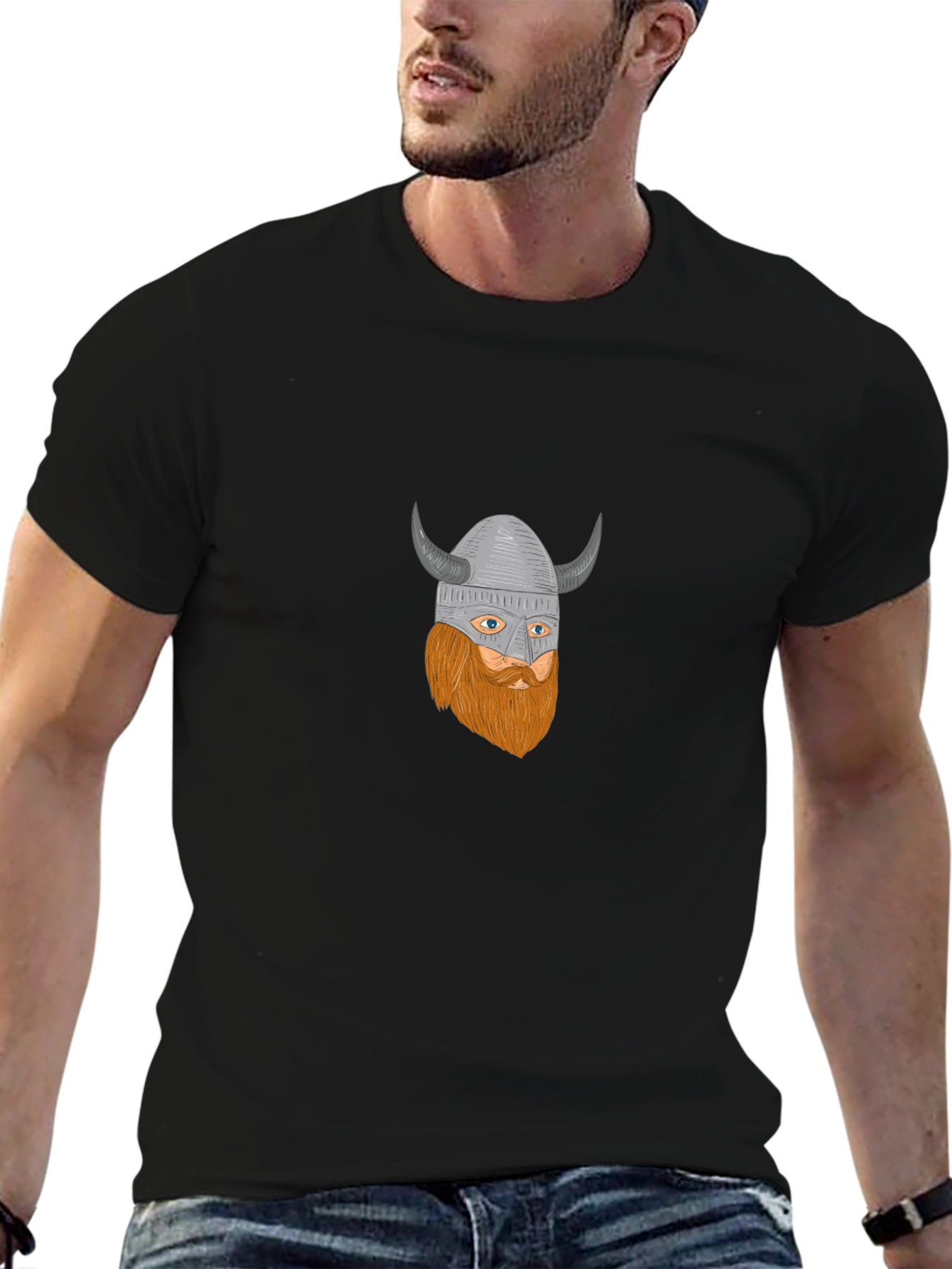 Viking Warrior Graphic Black T-Shirt