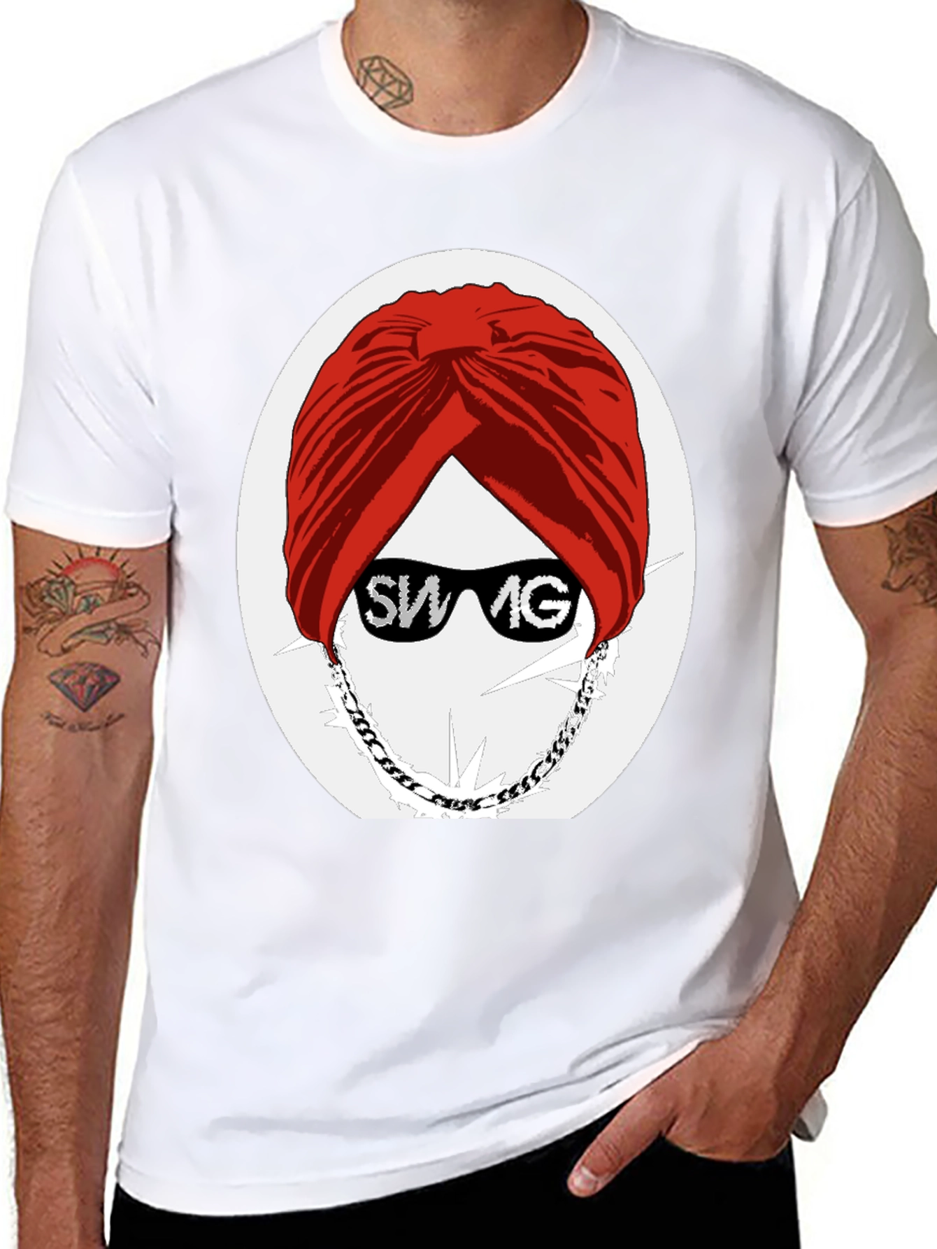 Swag Turban Graphic Print Mens T-Shirt