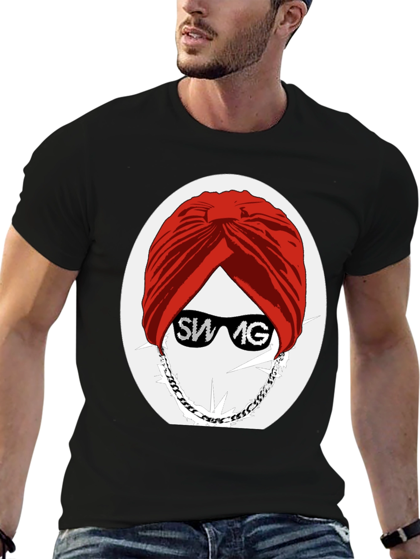 Swag Turban Graphic Print Mens T-Shirt