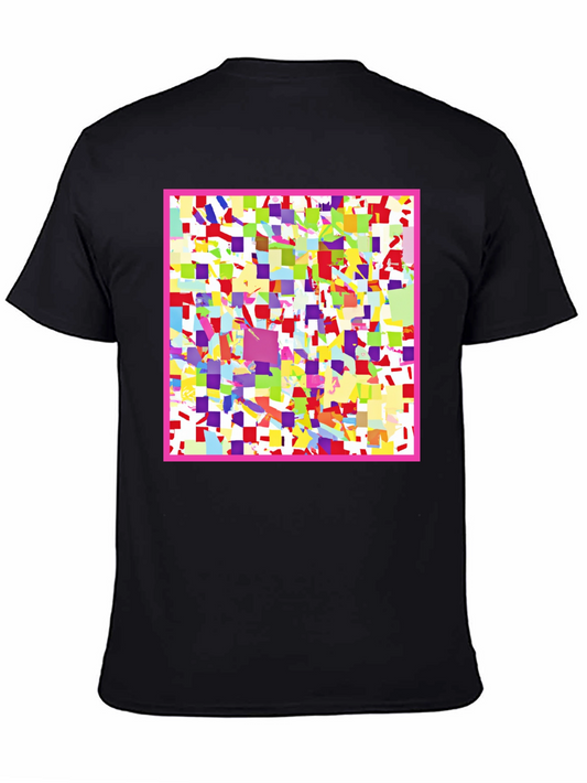 Abstract Colorful Square Pattern Graphic T-Shirt