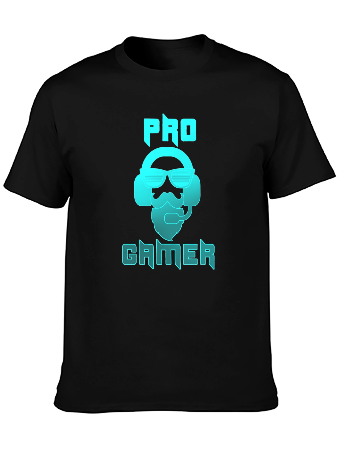 Pro Gamer Black T-Shirt with Headset Graphic