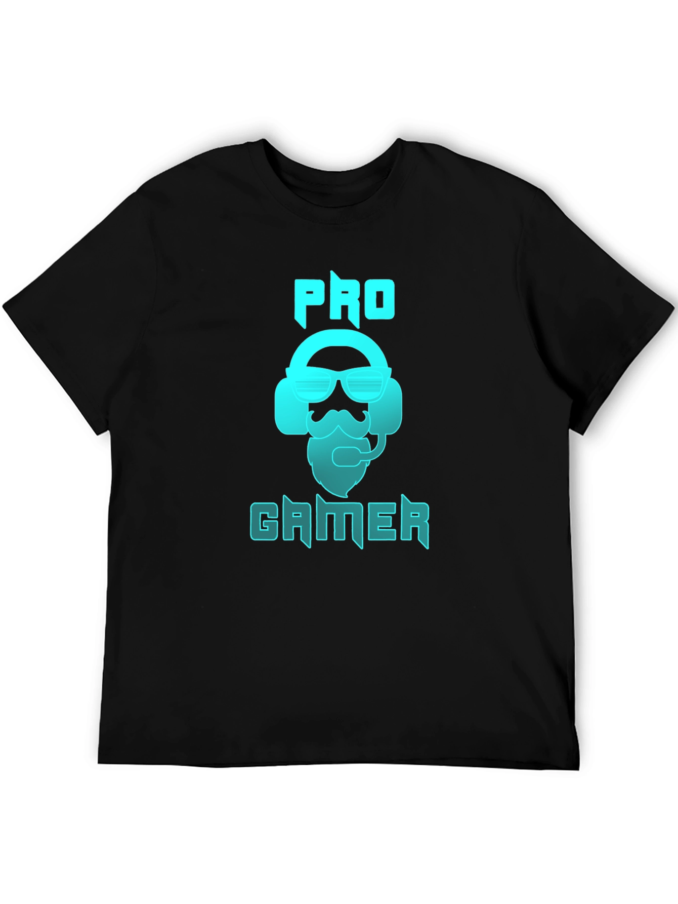Pro Gamer Black T-Shirt with Headset Graphic
