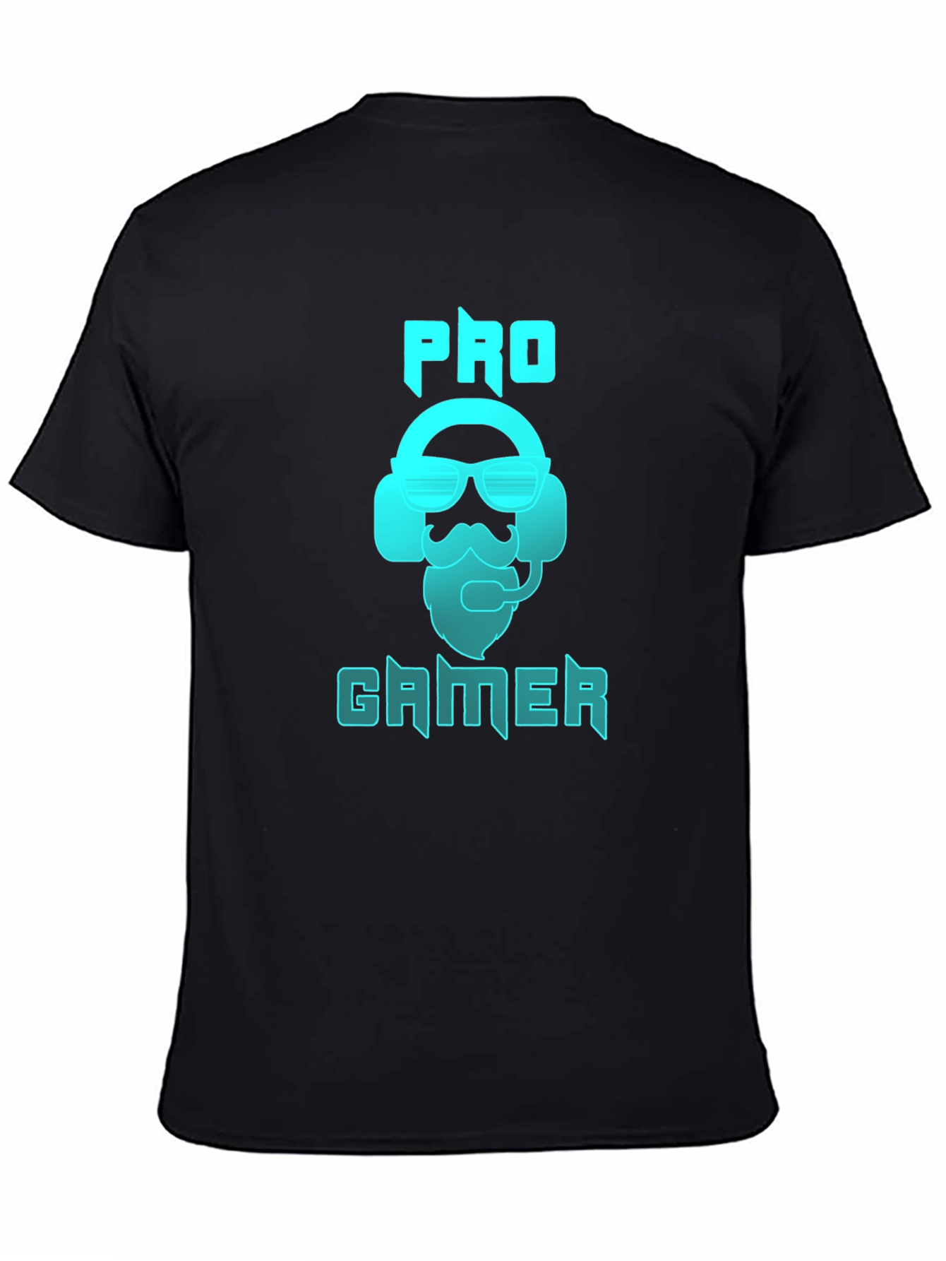 Pro Gamer Black T-Shirt with Headset Graphic