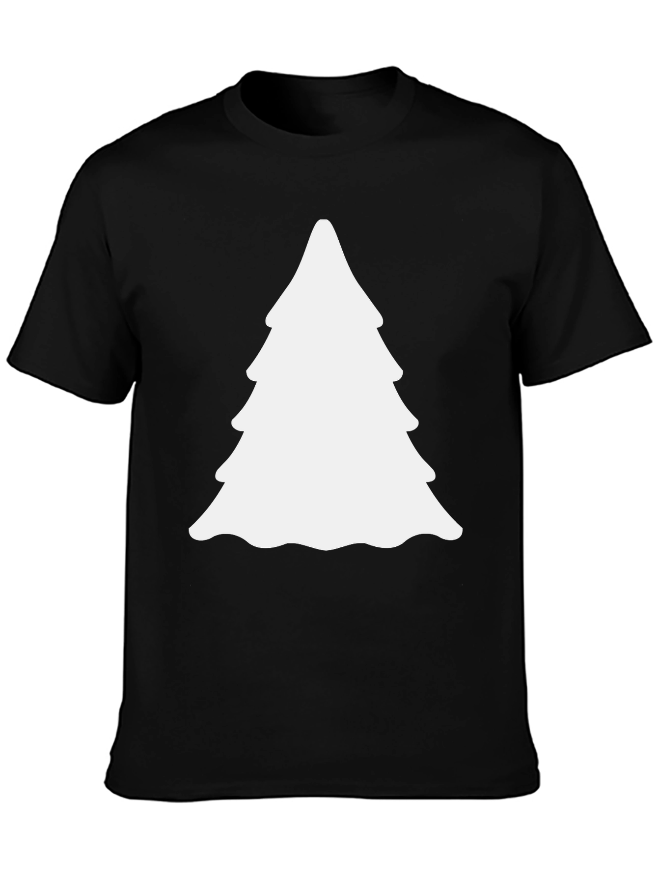 Festive Christmas Tree Graphic Tee - Black