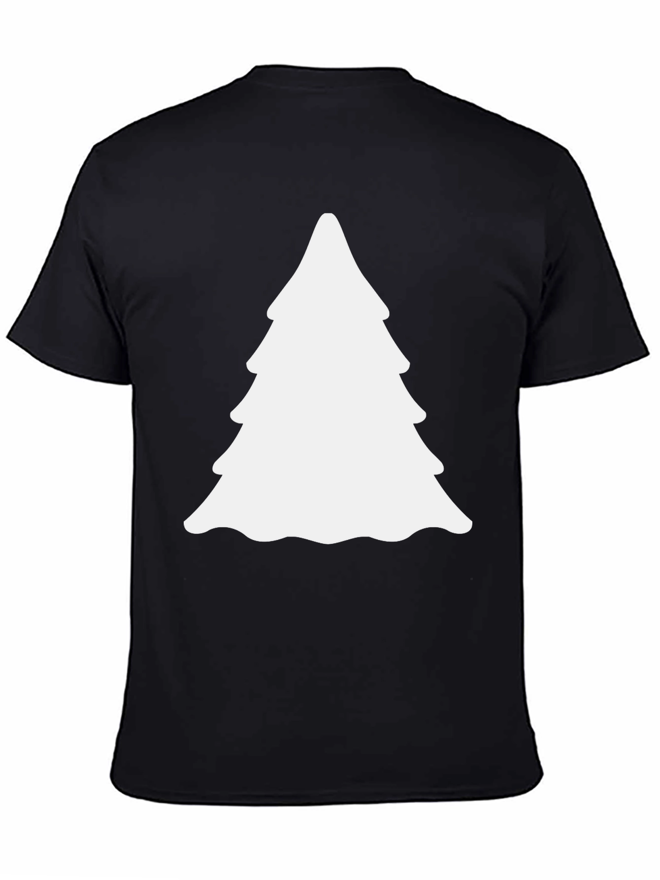 Festive Christmas Tree Graphic Tee - Black